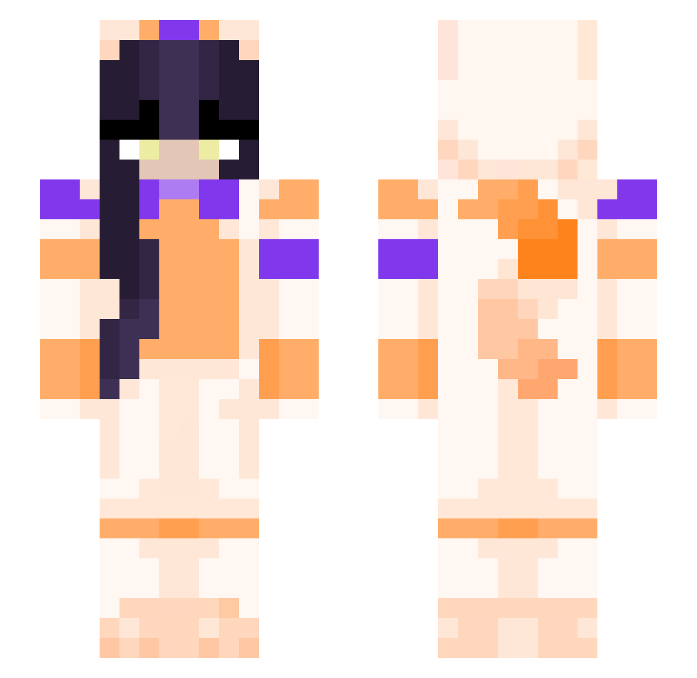 KitKatPhoenix Minecraft skin, front and back view