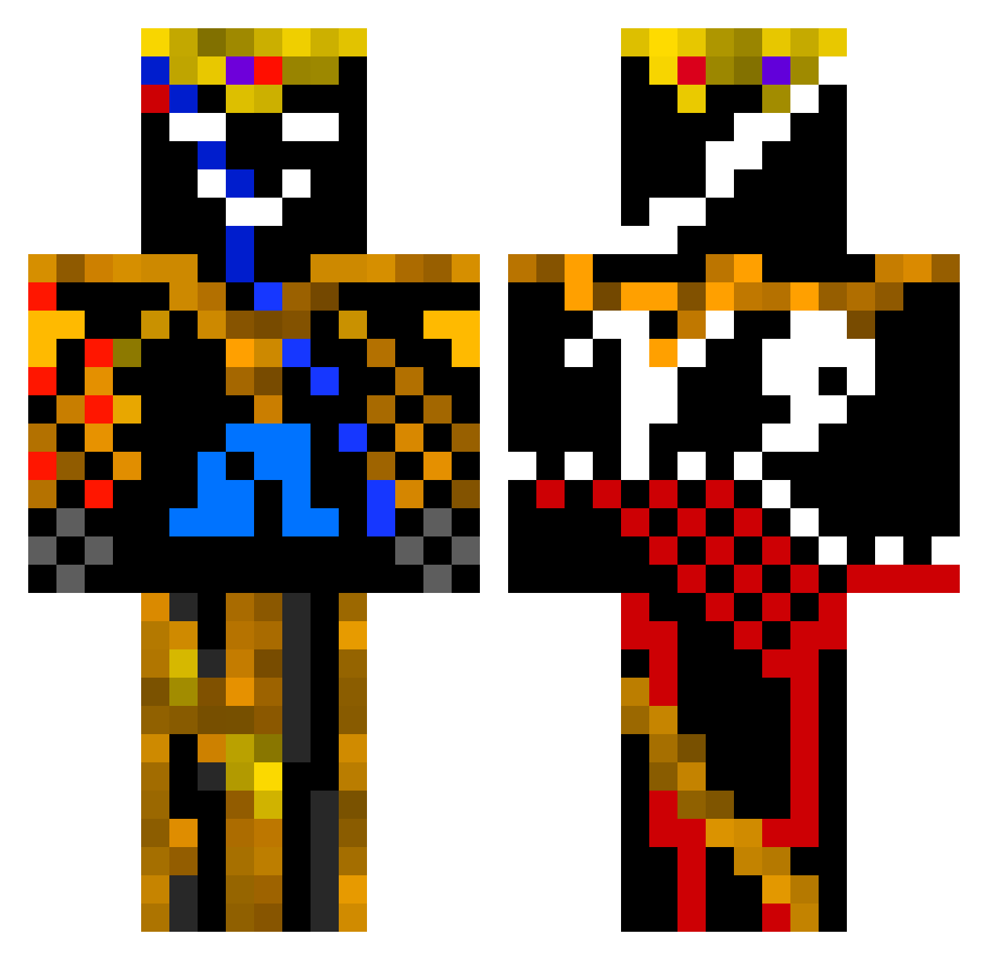 Precisionizer Minecraft skin, front and back view