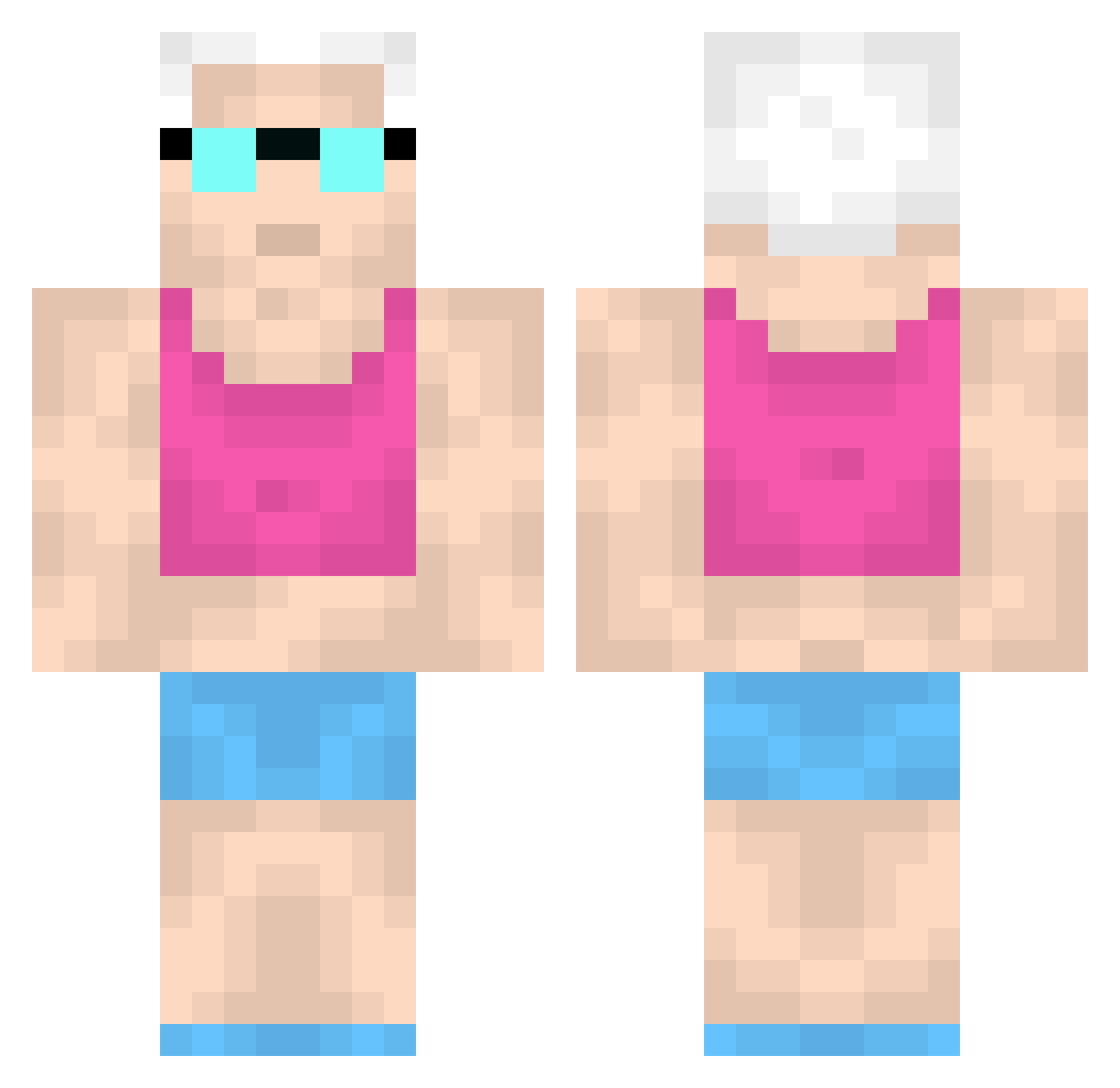 Brinno Minecraft skin, front and back view