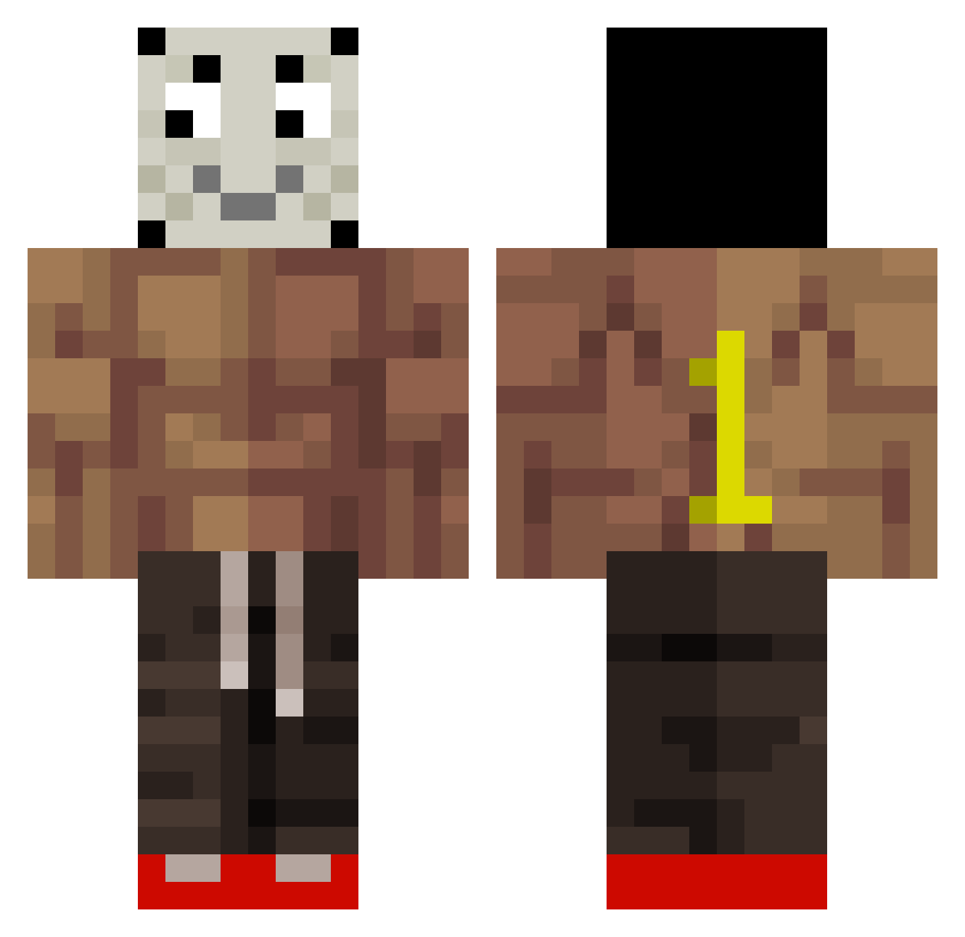 1nTime Minecraft skin, front and back view