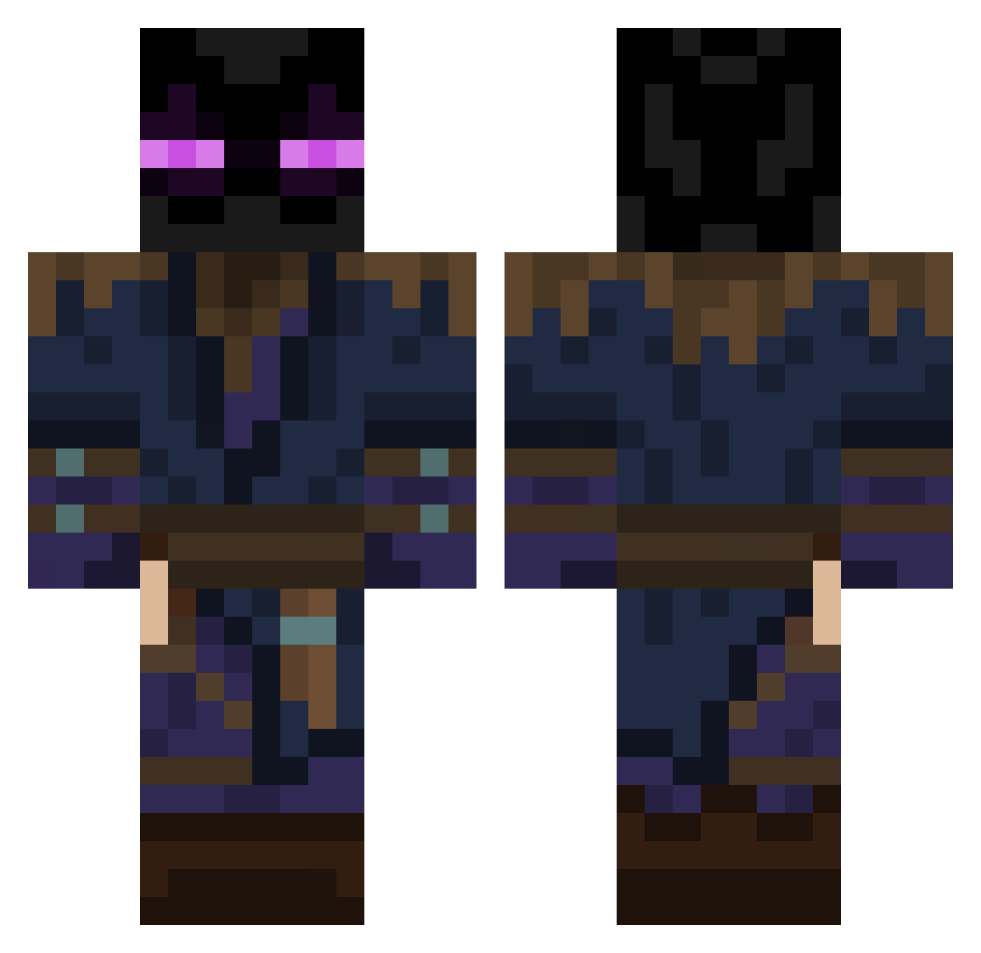 Welra Minecraft skin, front and back view
