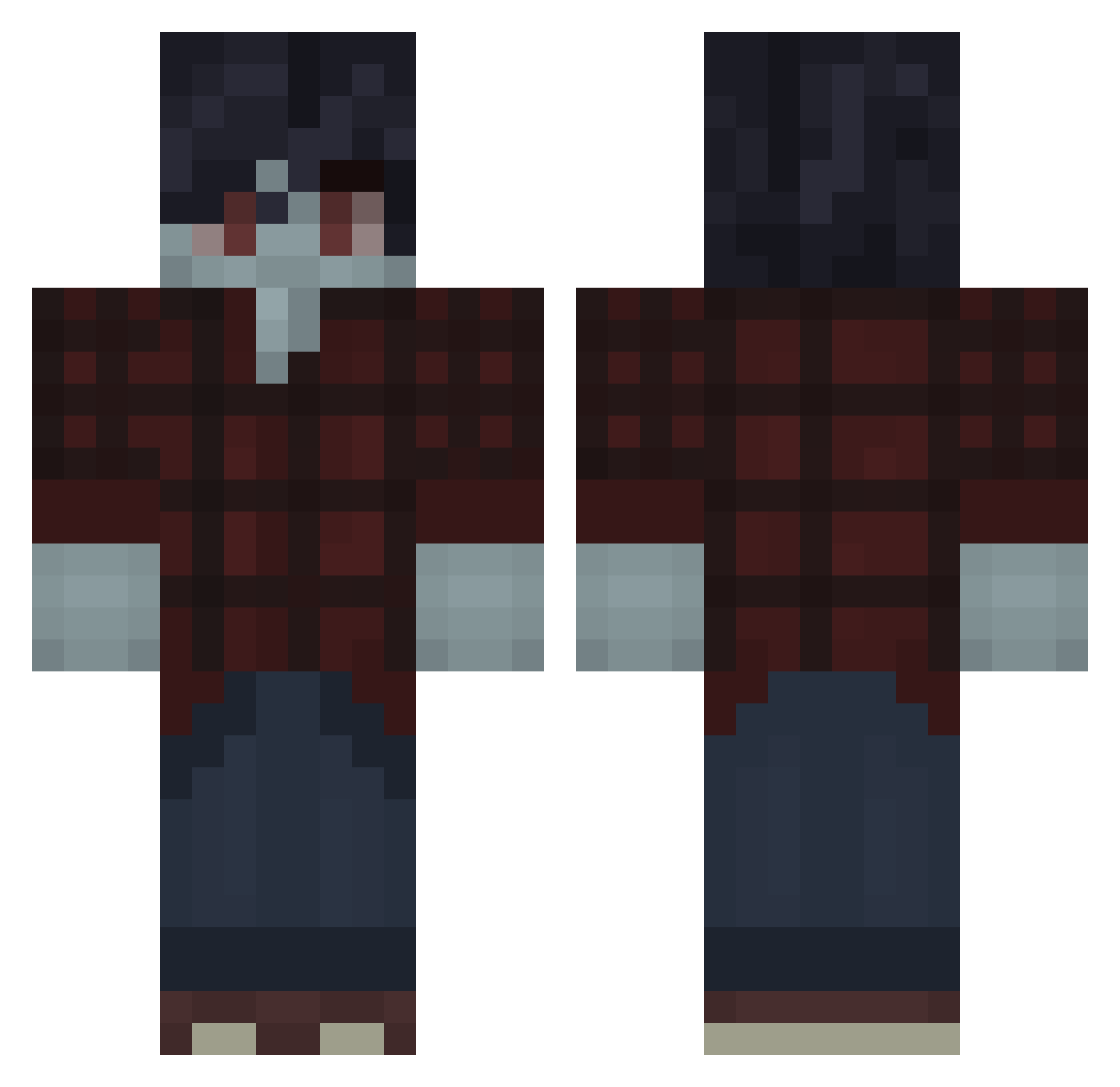 Solarv0id Minecraft skin, front and back view