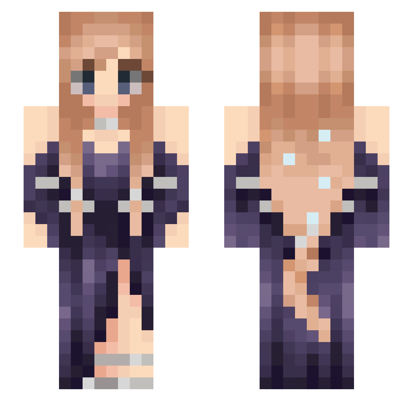 minstelo Minecraft skin, front and back view
