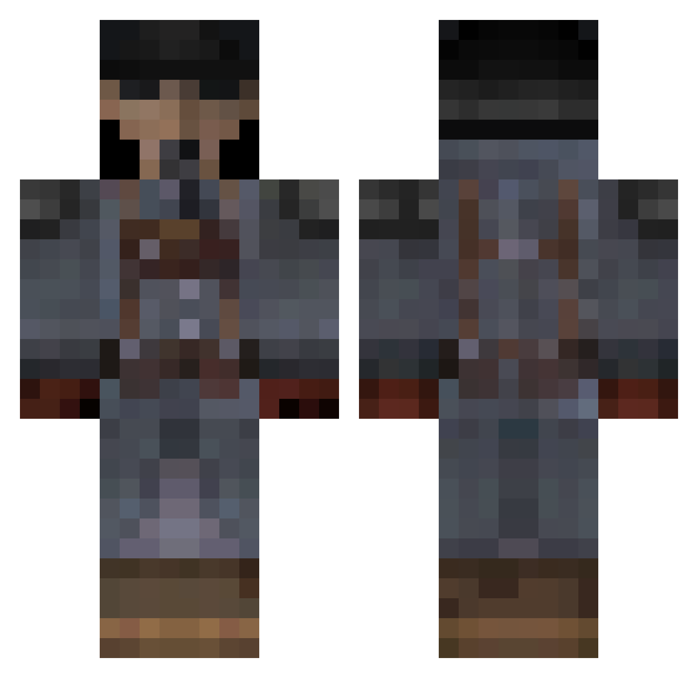 Dear_Devil Minecraft skin, front and back view