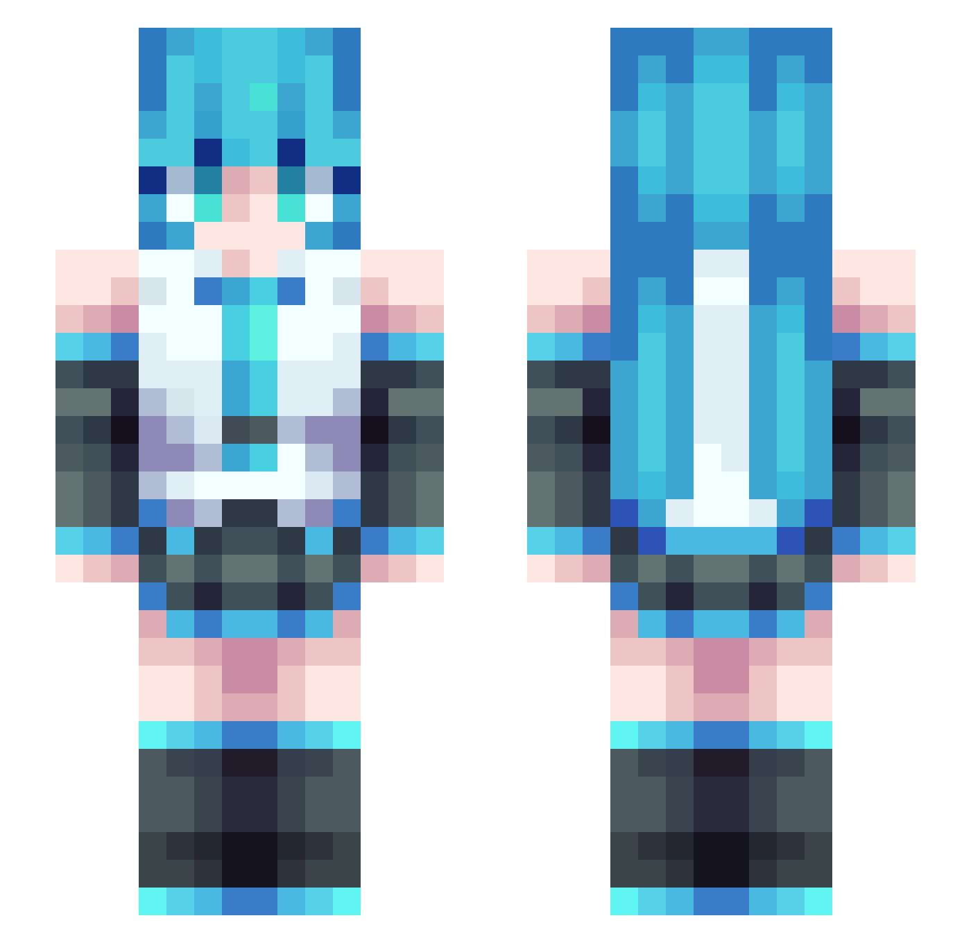 Charifa Minecraft skin, front and back view
