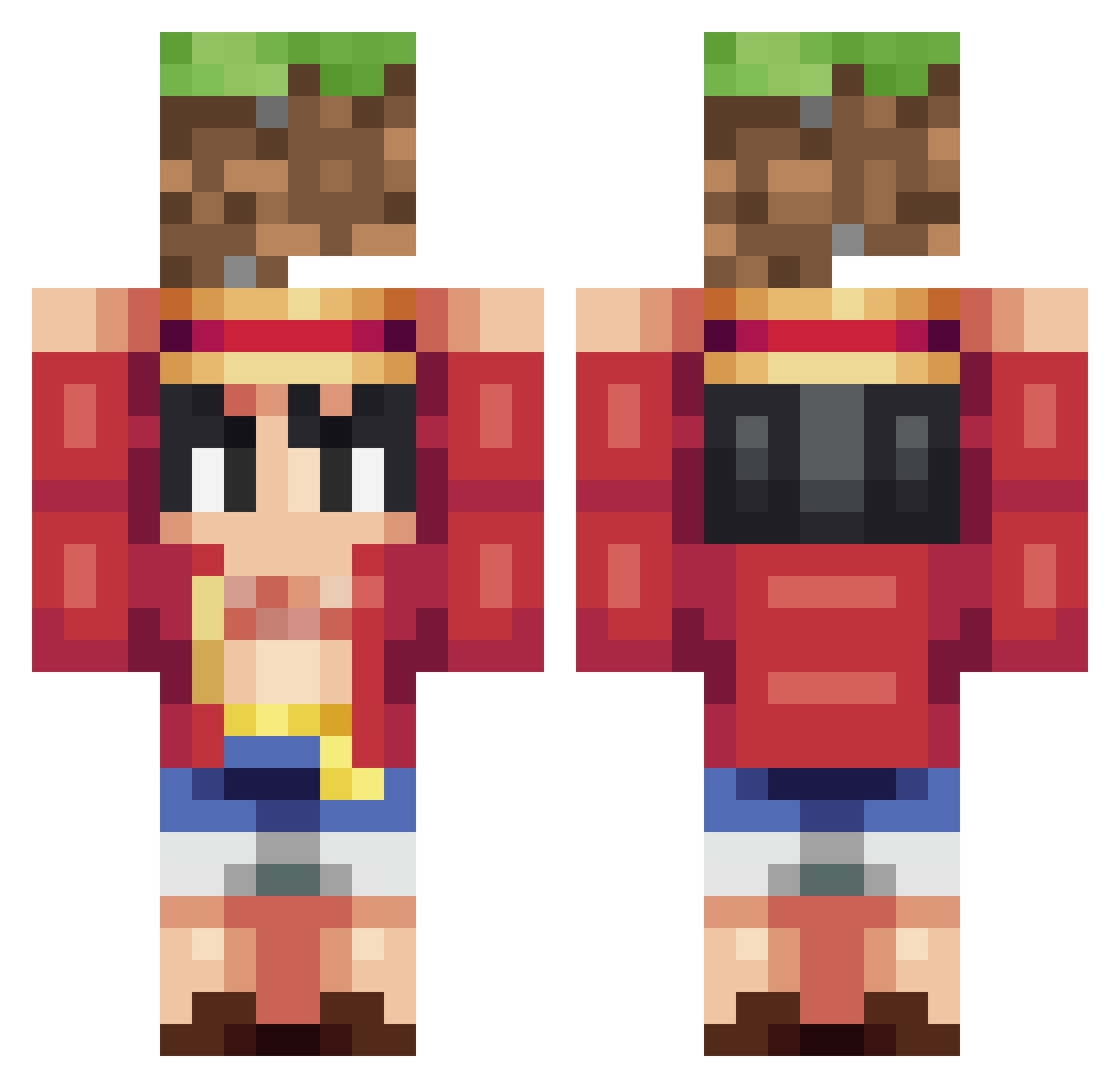 One________Piece Minecraft skin, front and back view