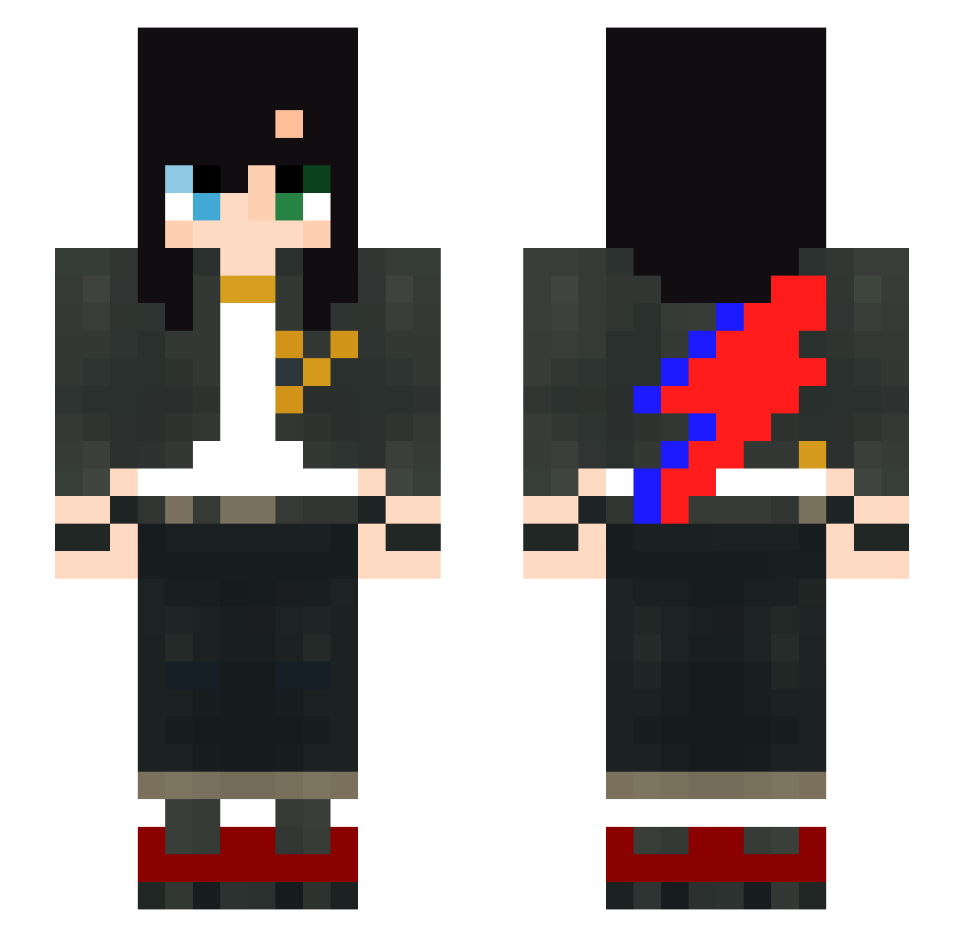 Stephie0328 Minecraft skin, front and back view
