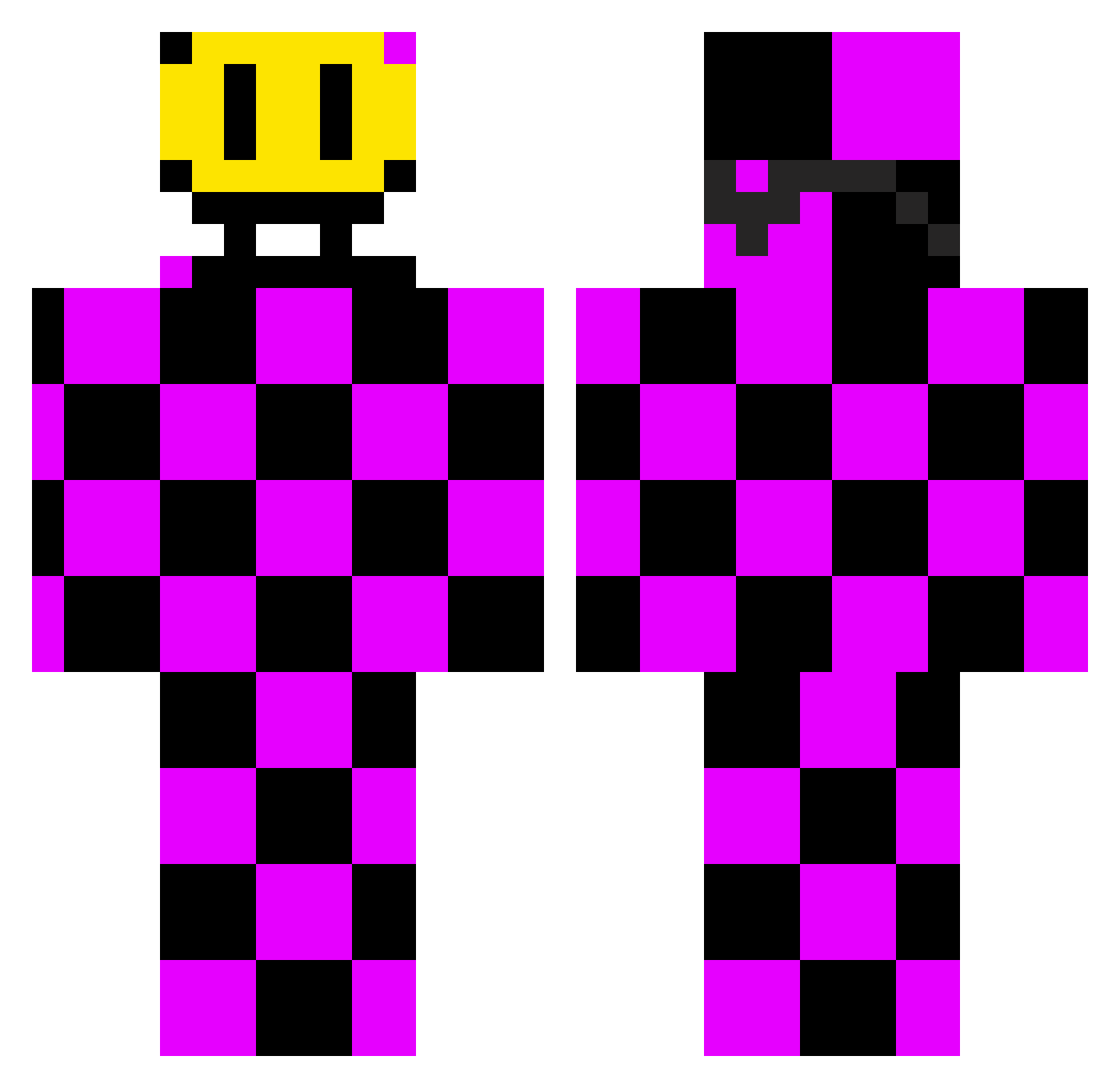 watcherzzzz Minecraft skin, front and back view