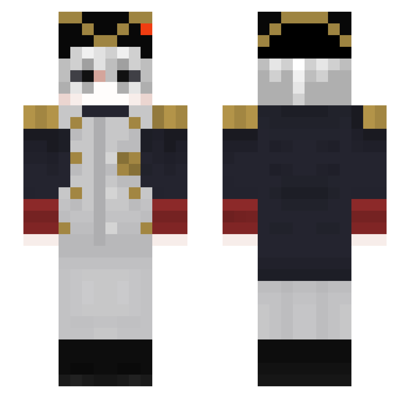 0_Gusta Minecraft skin, front and back view