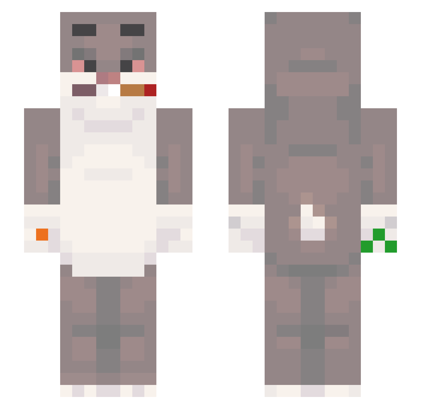 Hoffsi Minecraft skin, front and back view