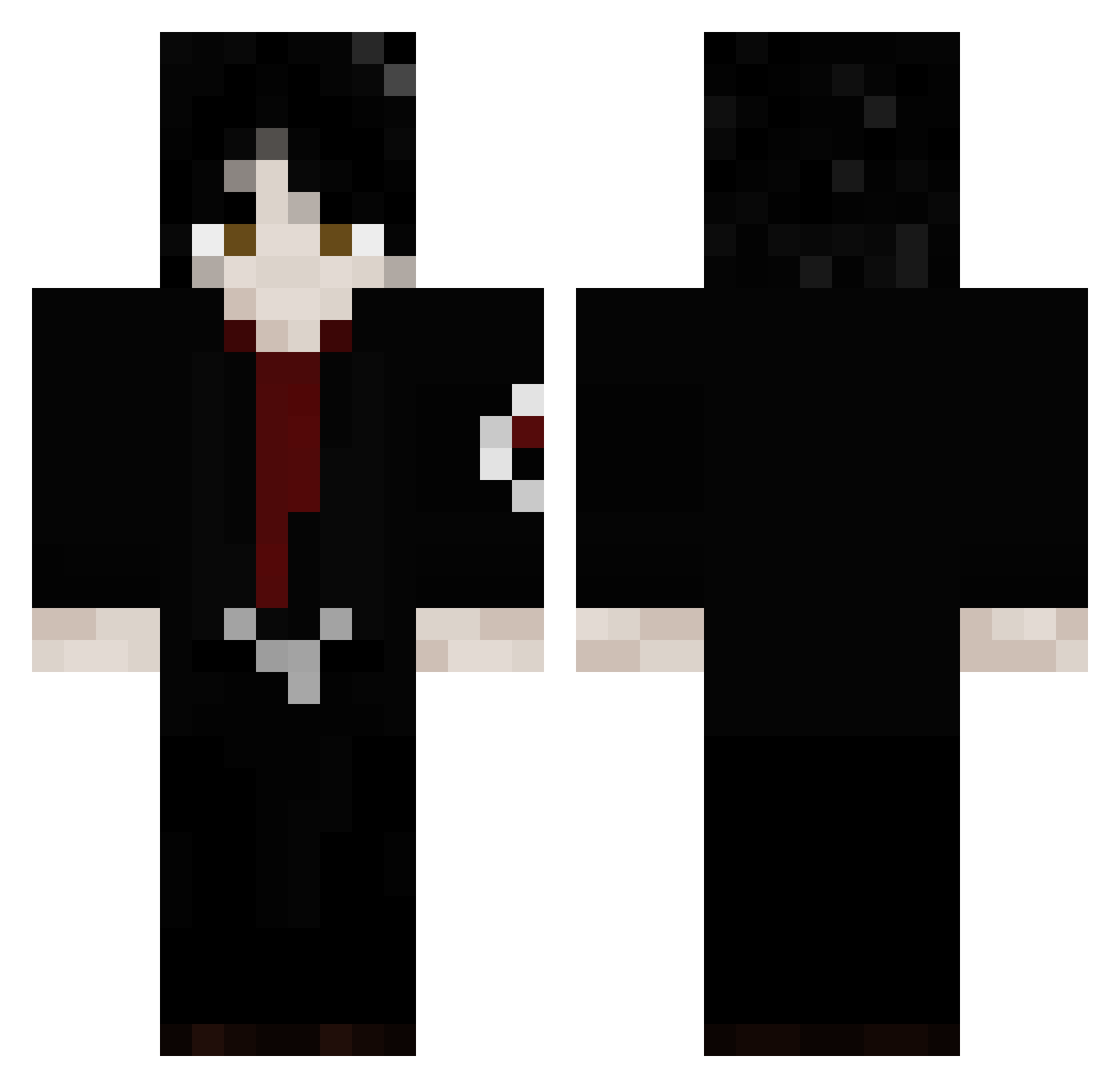 WAT3RBUC3T Minecraft skin, front and back view