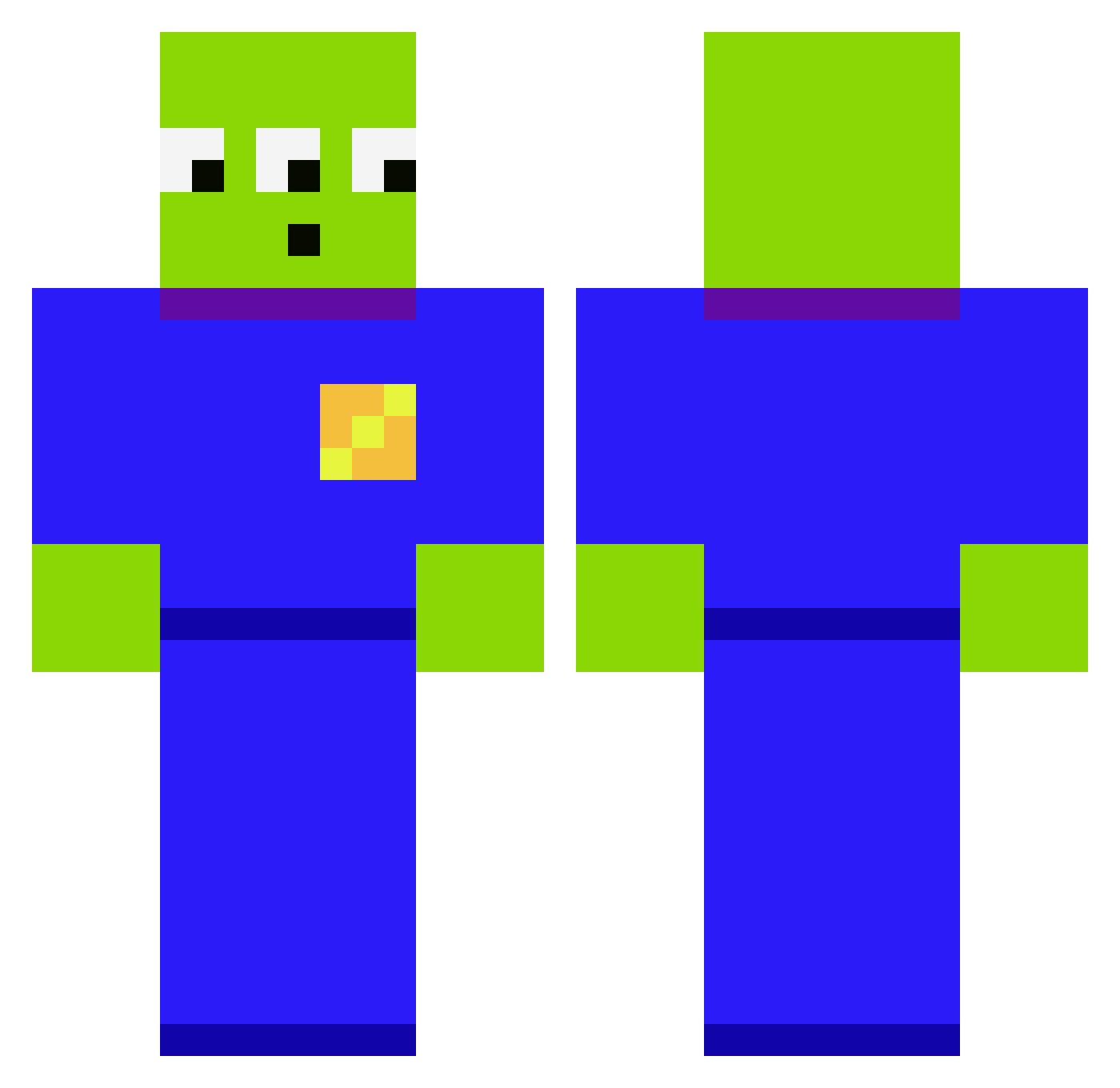 elaiy Minecraft skin, front and back view