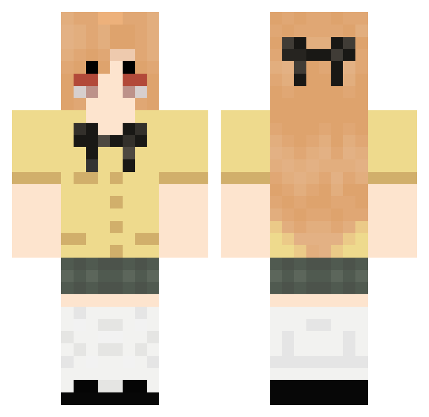 Henkiro Minecraft skin, front and back view
