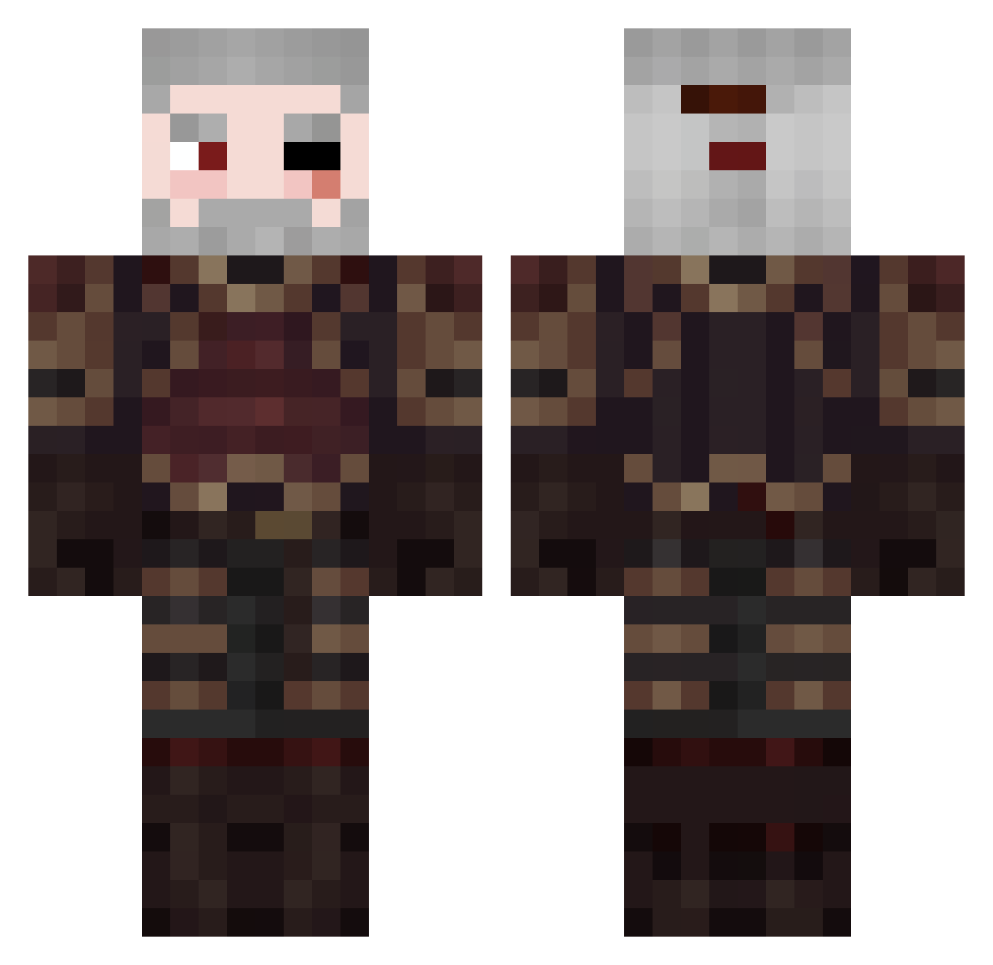 rodarth Minecraft skin, front and back view