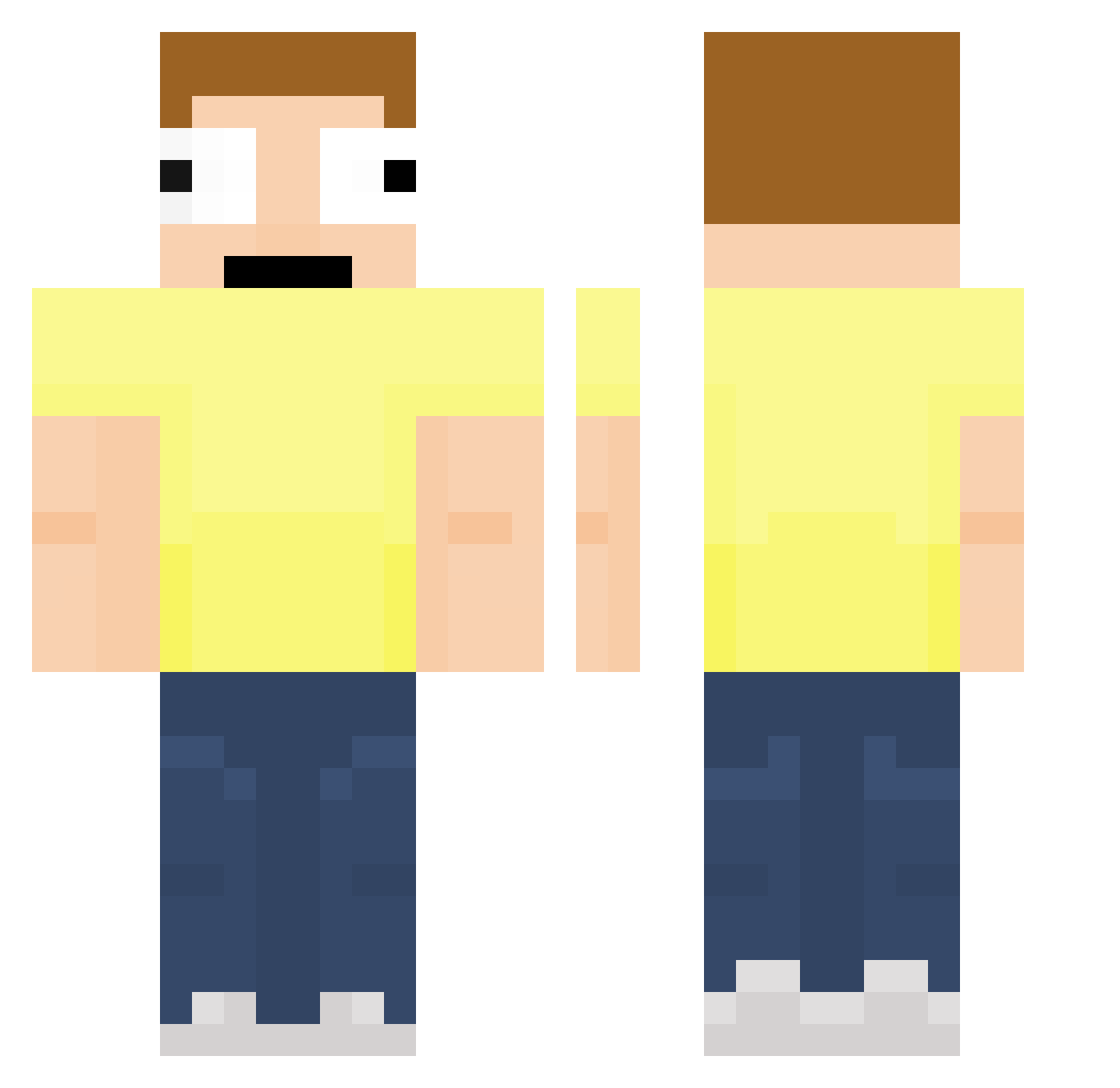G1r3D Minecraft skin, front and back view