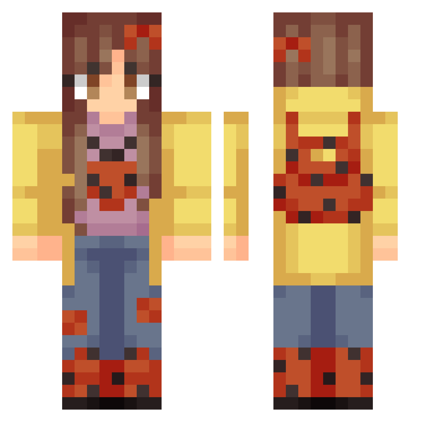 home__slice Minecraft skin, front and back view