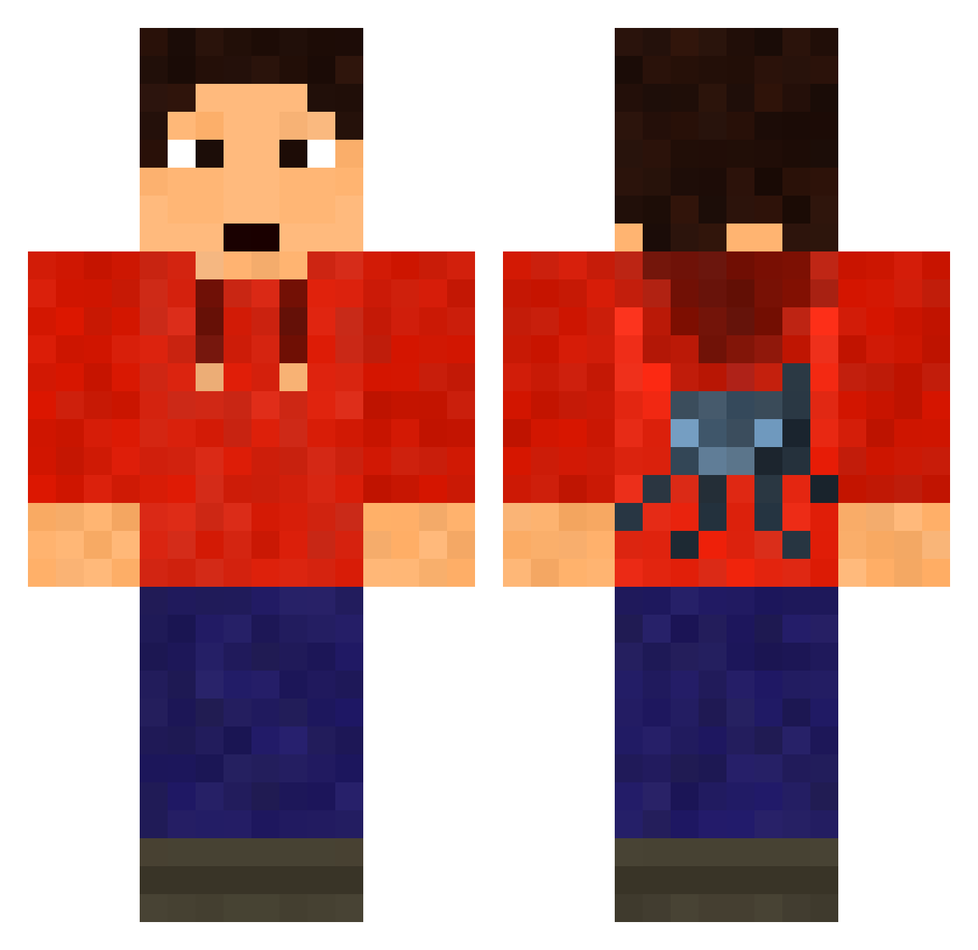 Maricette Minecraft skin, front and back view