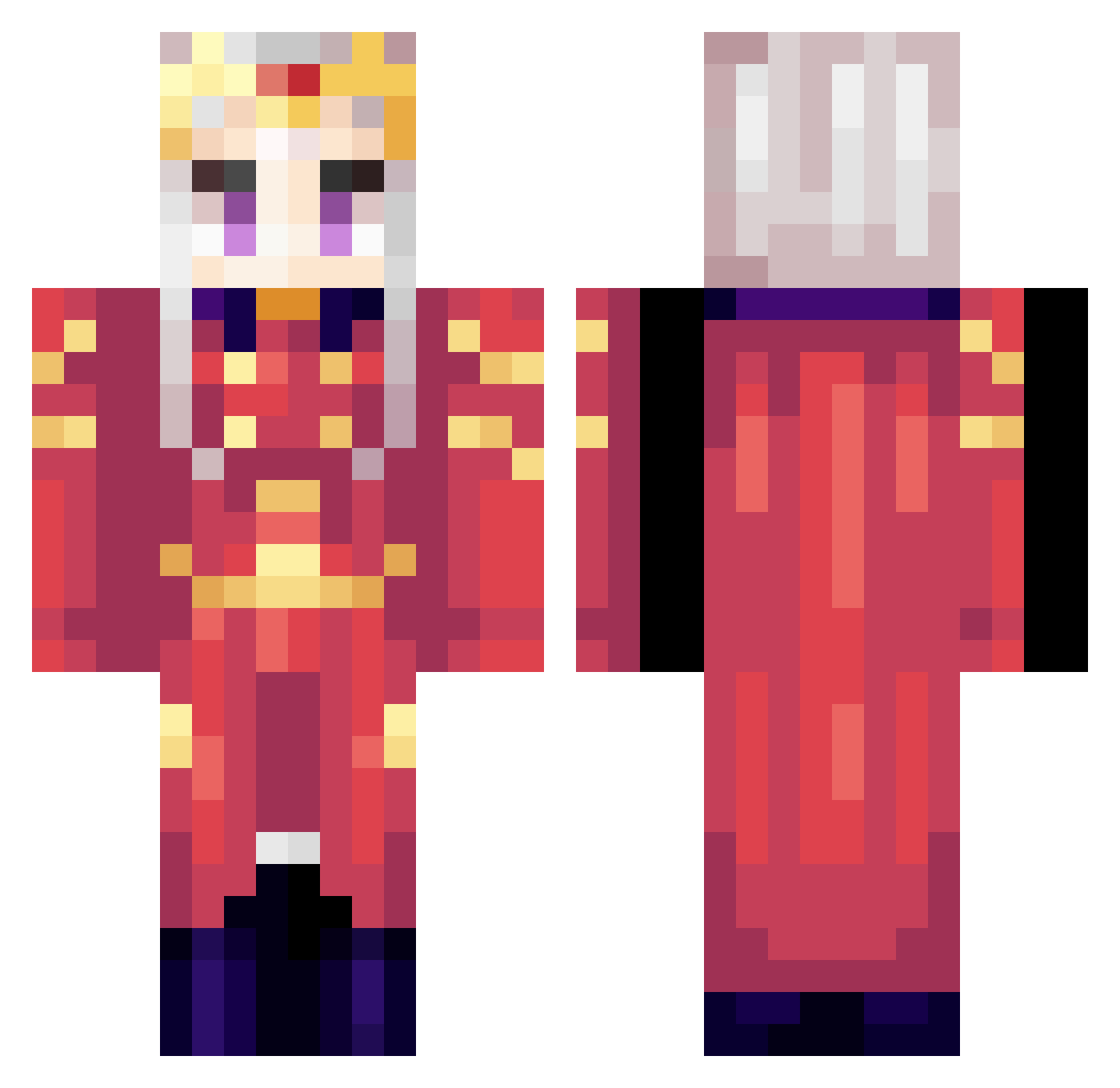 Aethermore Minecraft skin, front and back view