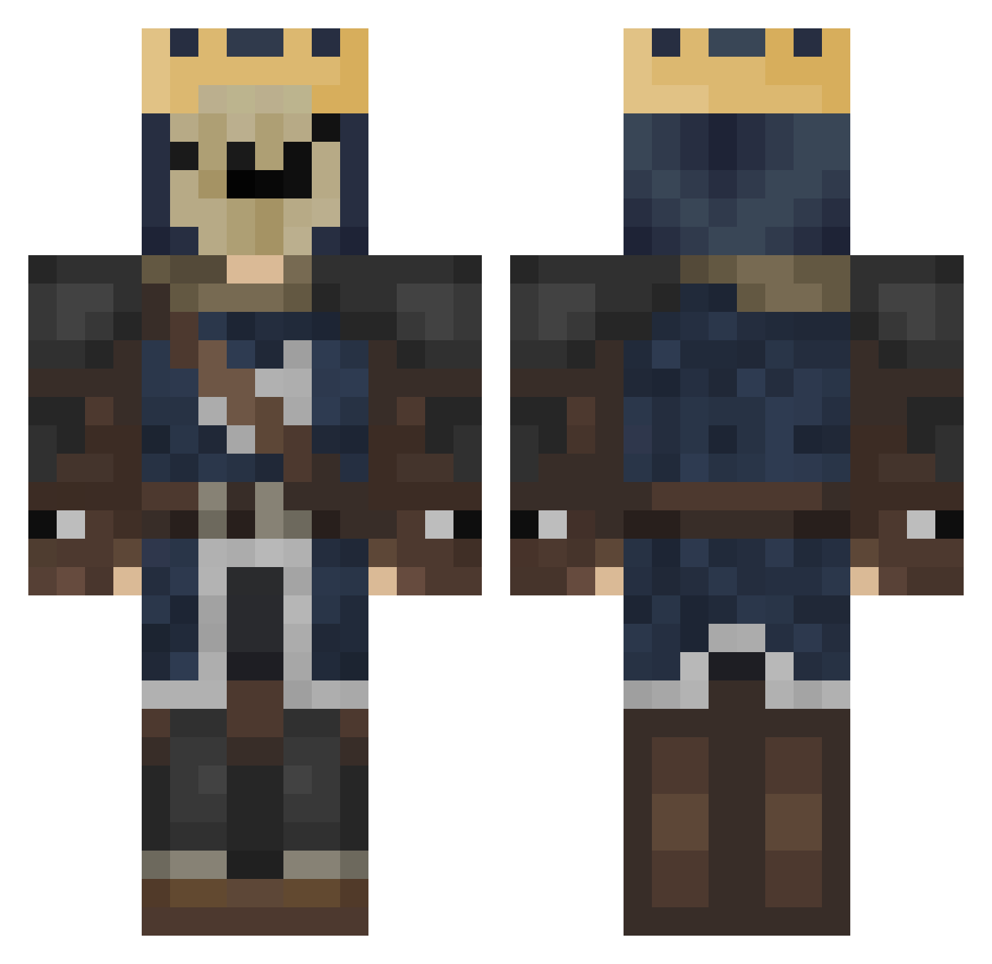 SimpusSupreme Minecraft skin, front and back view
