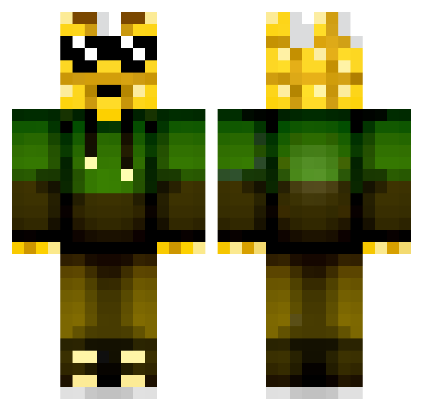 choclotortas Minecraft skin, front and back view