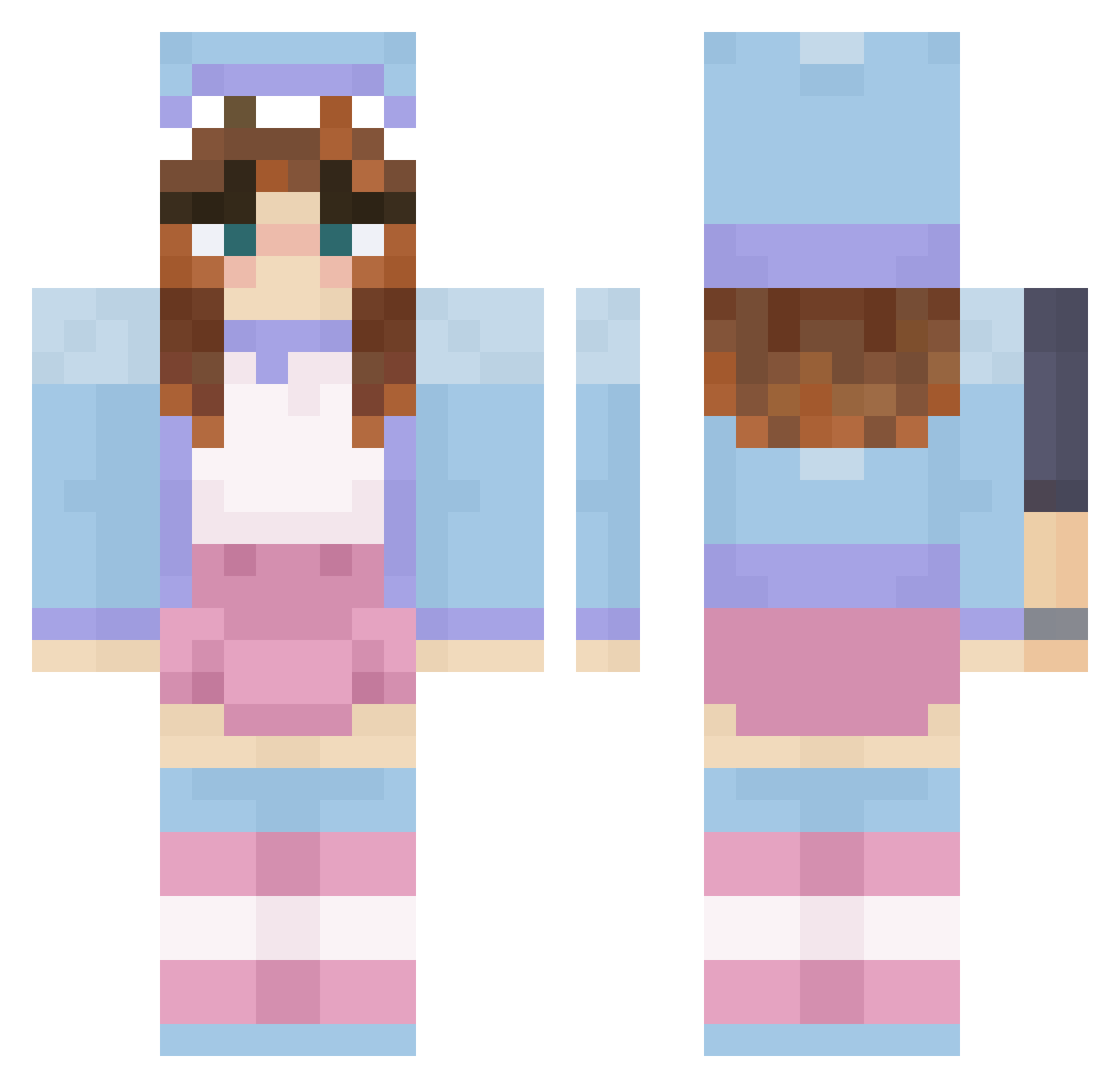 wafflefemboy7 Minecraft skin, front and back view