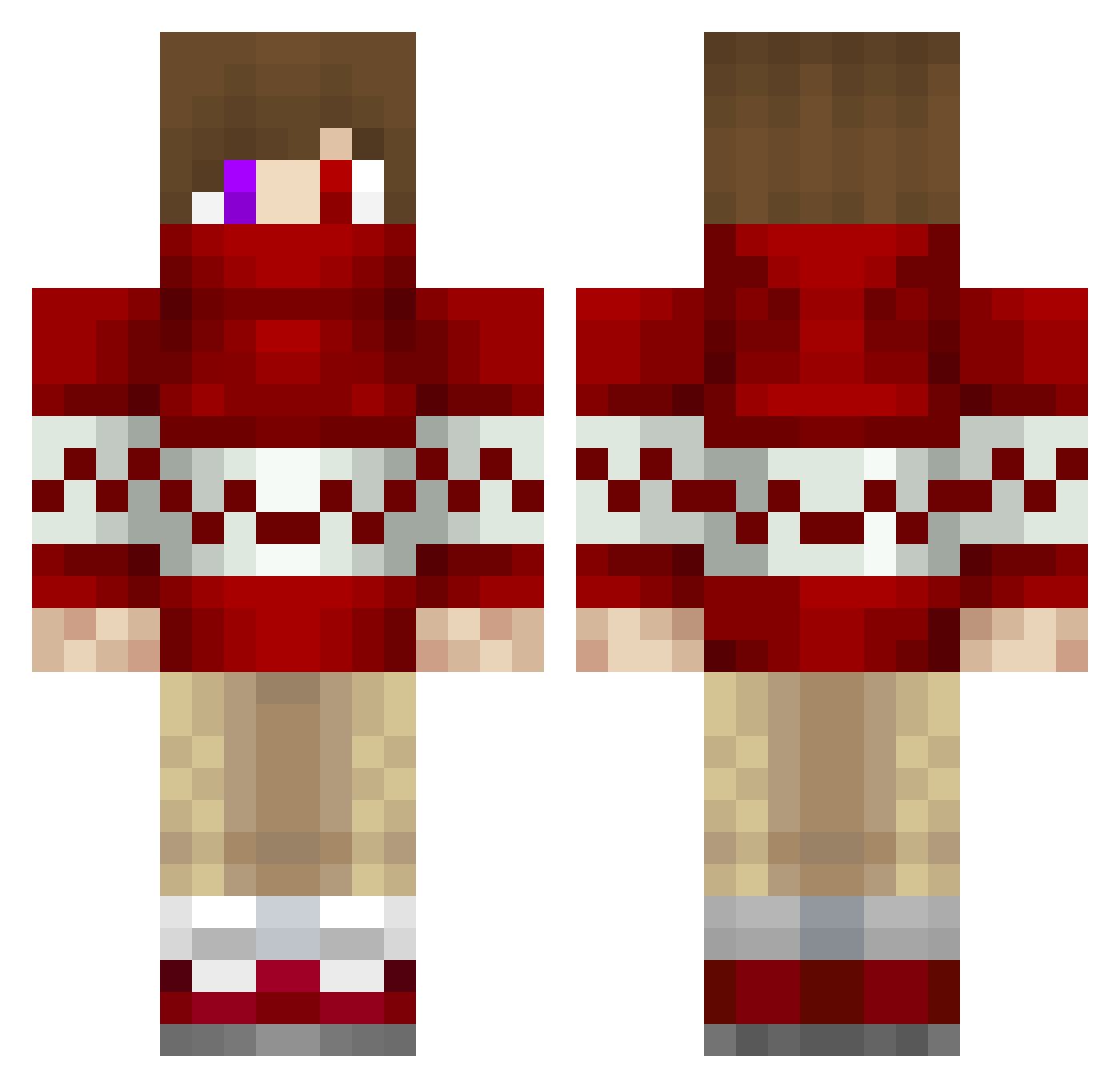 Reversals Minecraft skin, front and back view