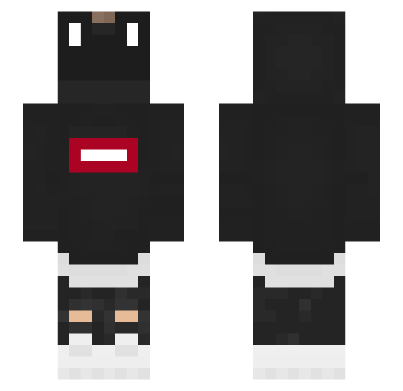 Chocowwwwwwwwwww Minecraft skin, front and back view