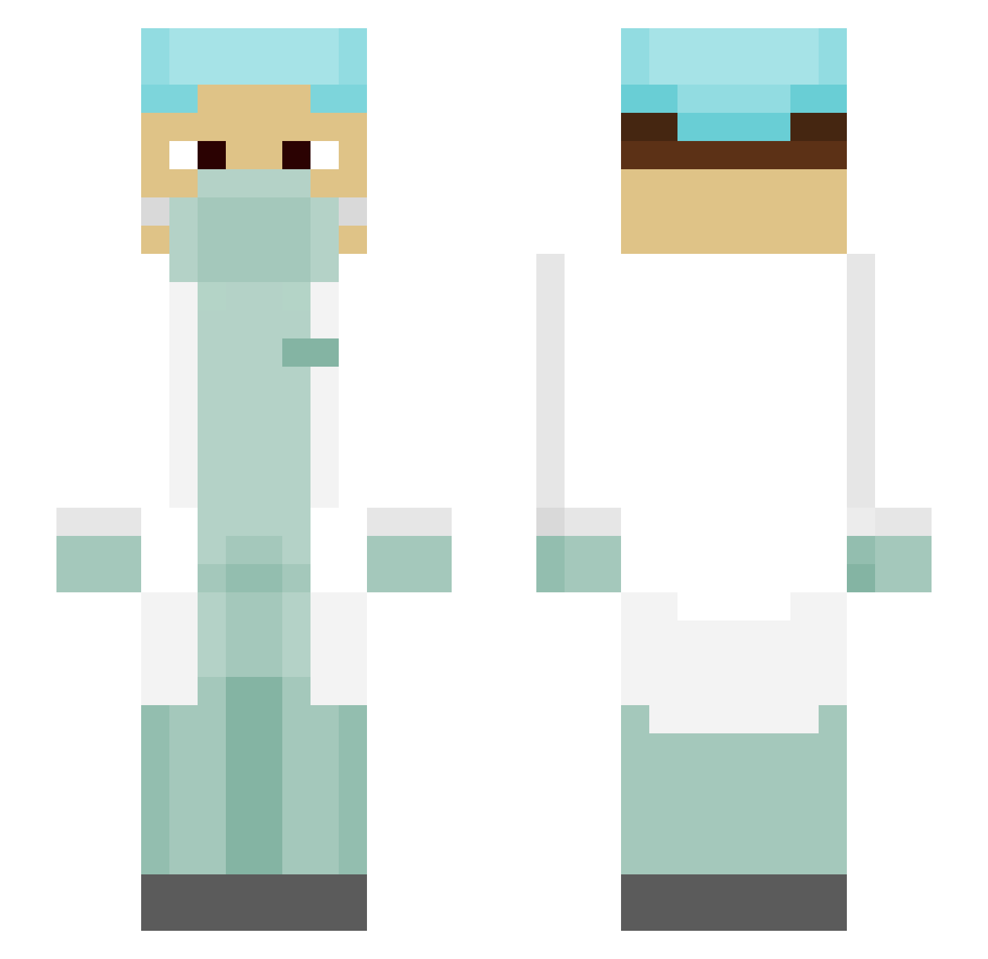 Genioplasty Minecraft skin, front and back view