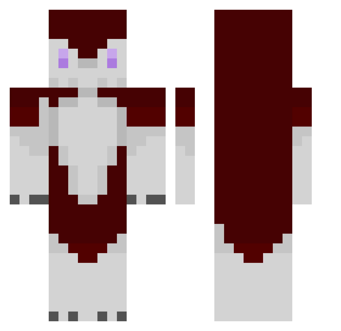 Iyuru Minecraft skin, front and back view