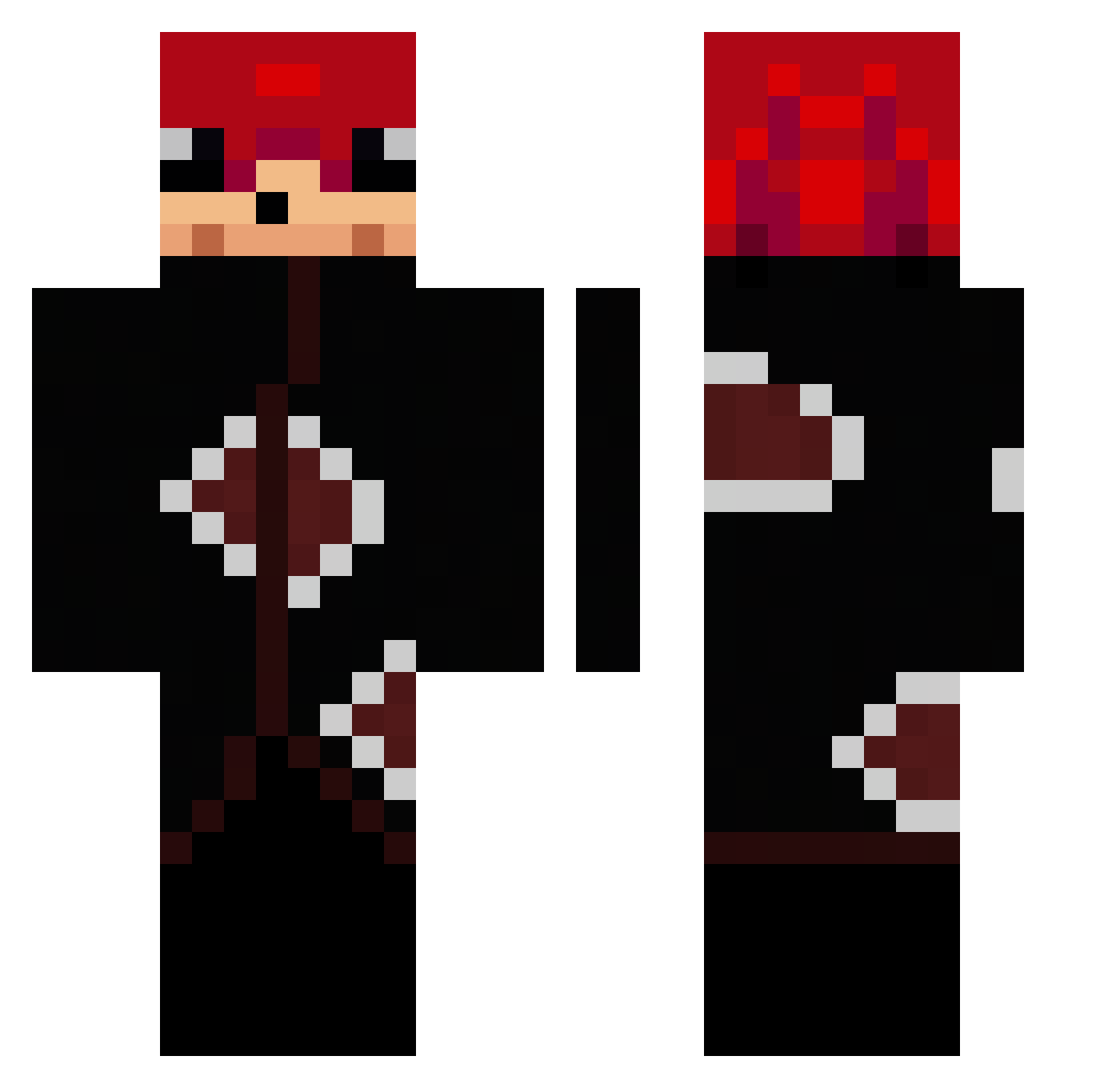 Teeooooo Minecraft skin, front and back view