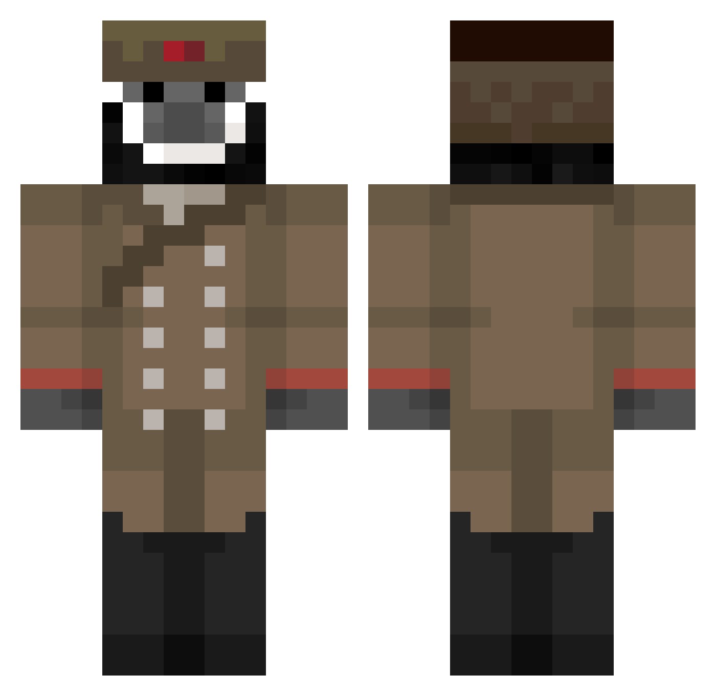 Turbo_TV Minecraft skin, front and back view