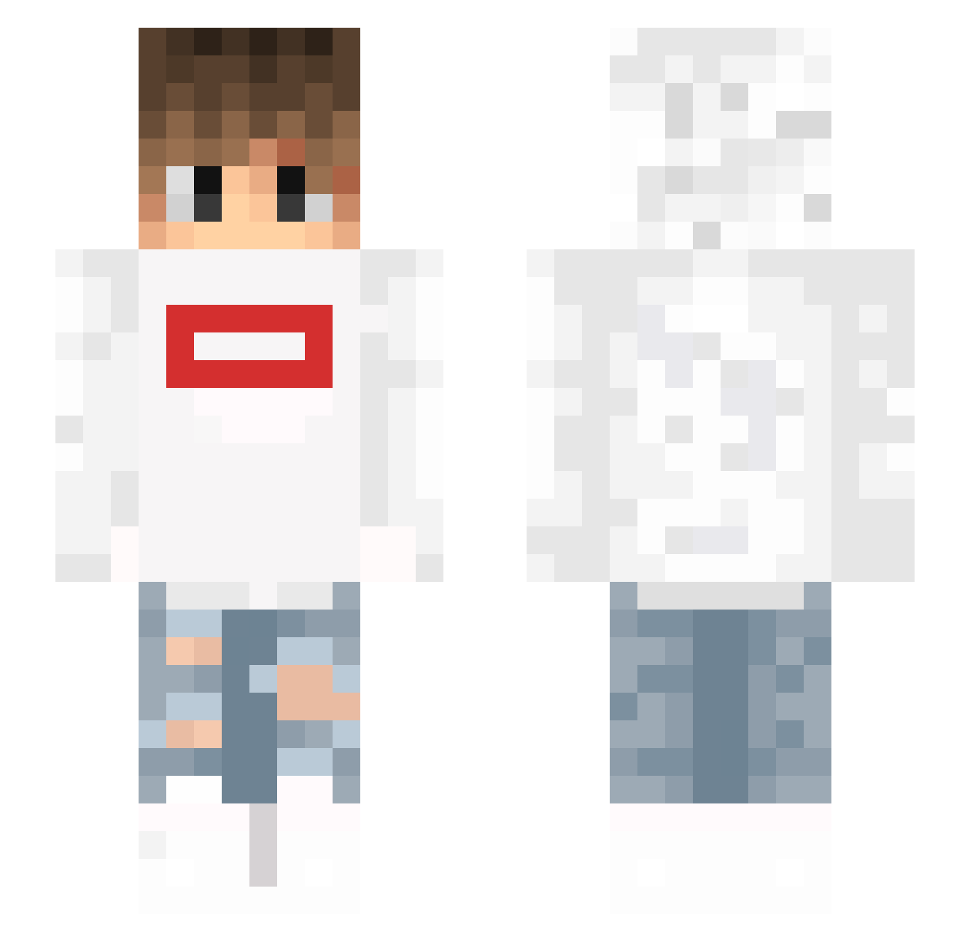 MarcelBTW Minecraft skin, front and back view