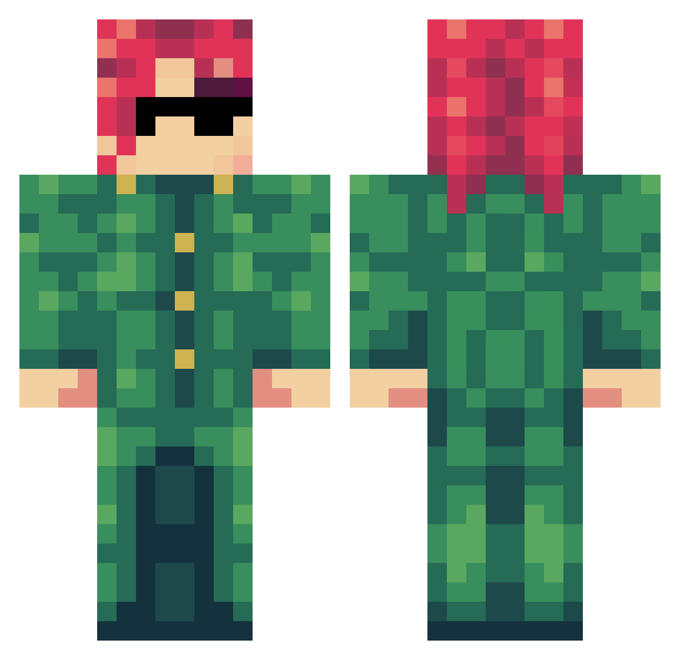 BenionSenpai Minecraft skin, front and back view