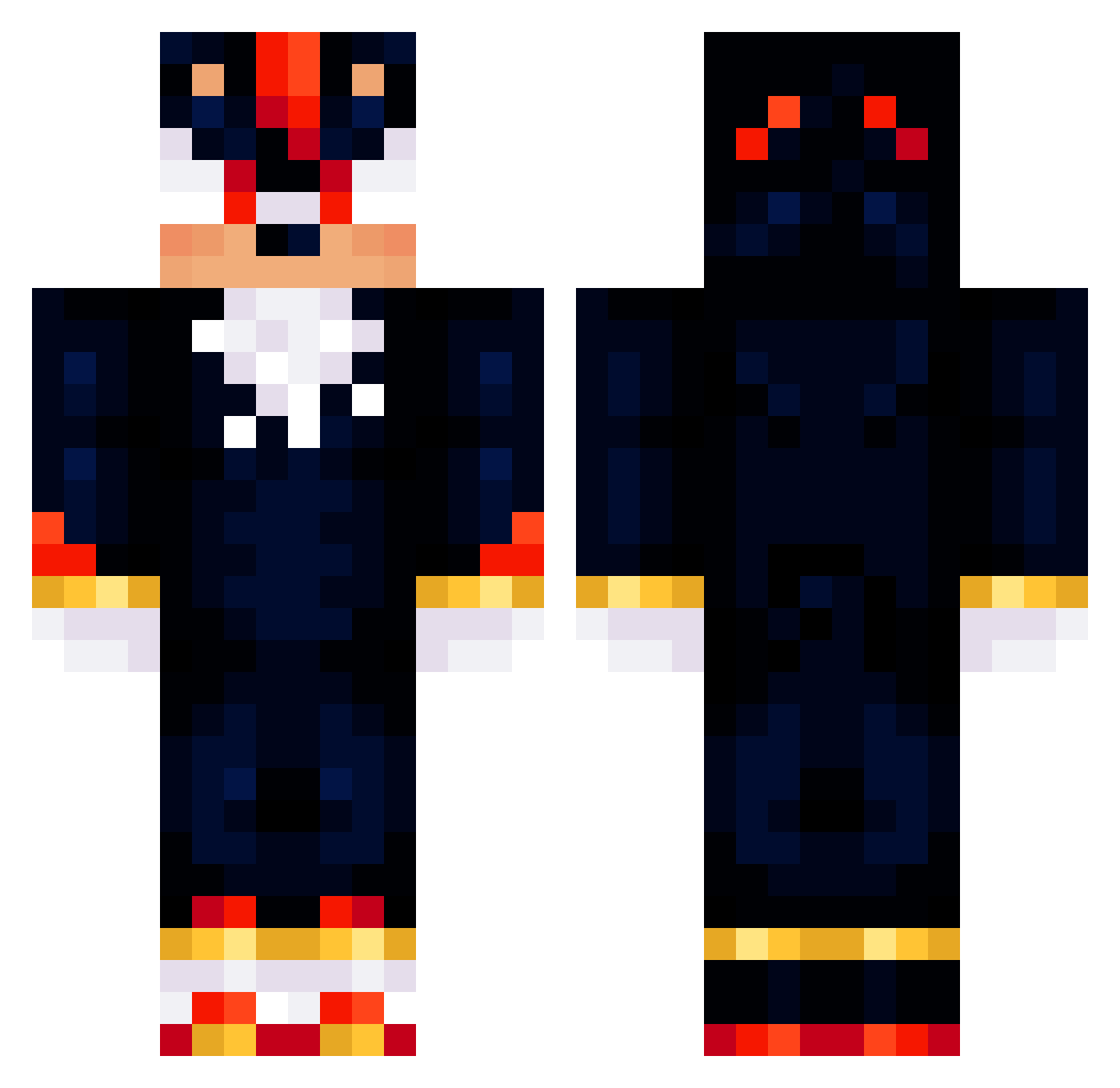 TonySndwch Minecraft skin, front and back view