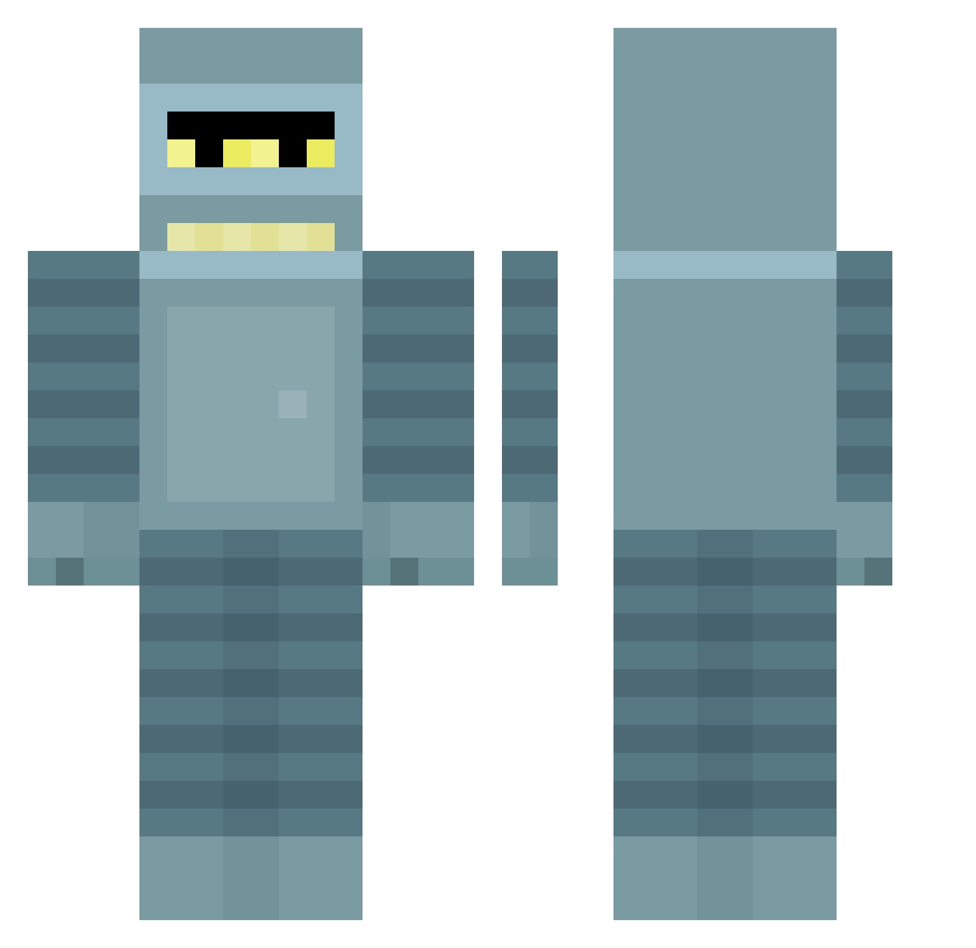 MuglWa Minecraft skin, front and back view