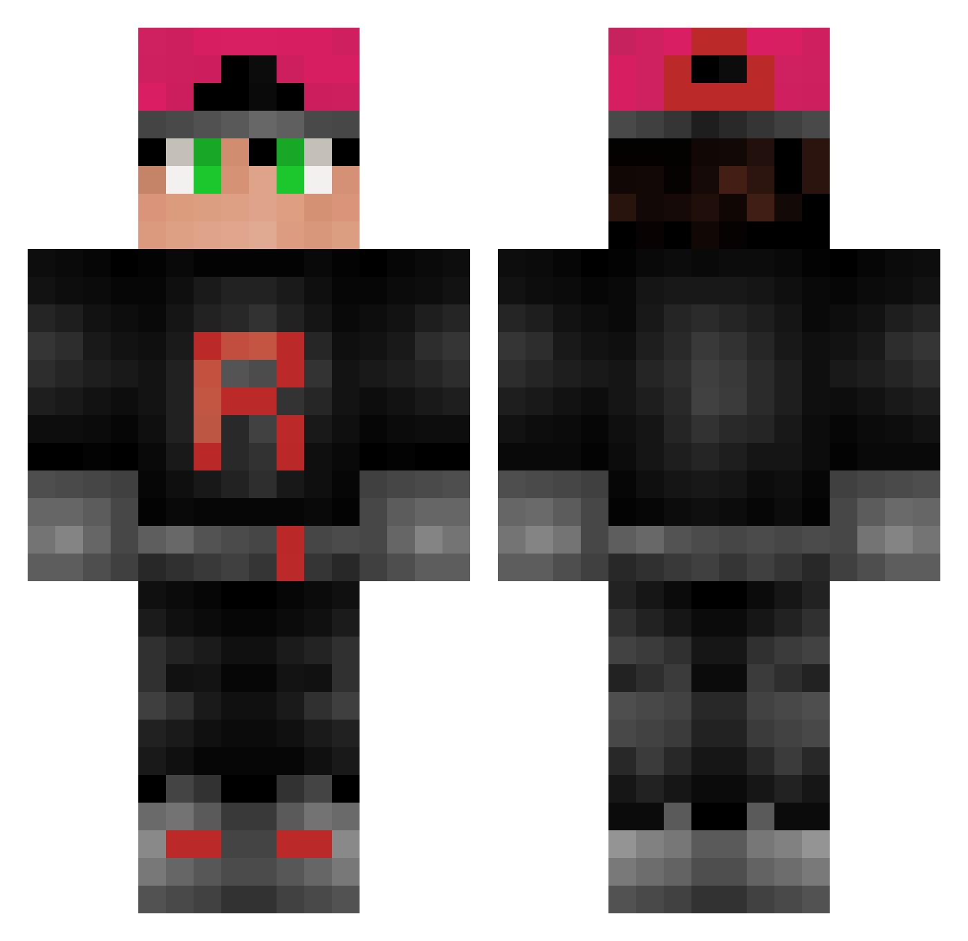 Tekillla Minecraft skin, front and back view