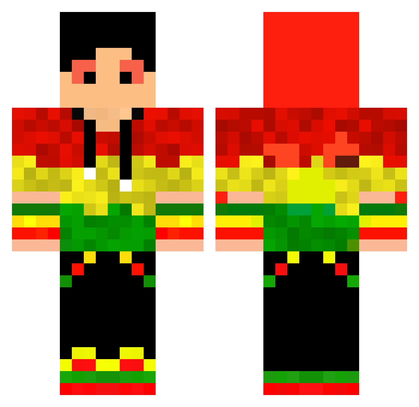 Liaised Minecraft skin, front and back view
