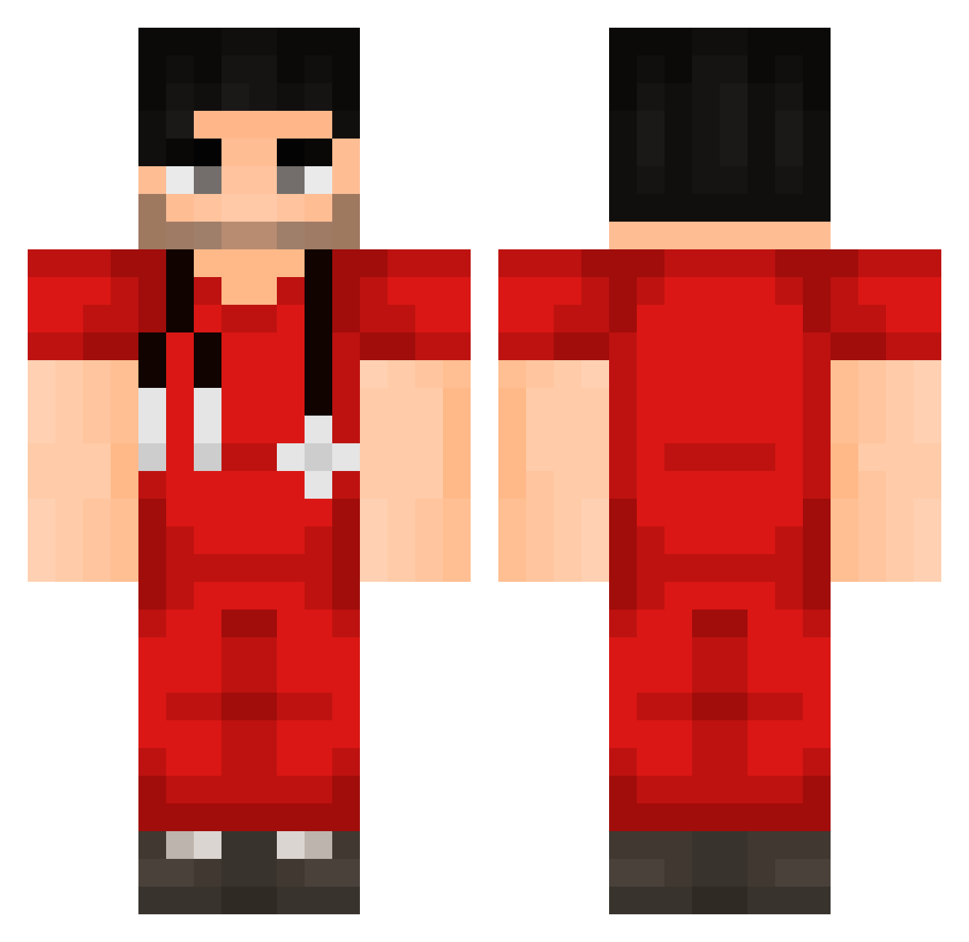 MelonB Minecraft skin, front and back view