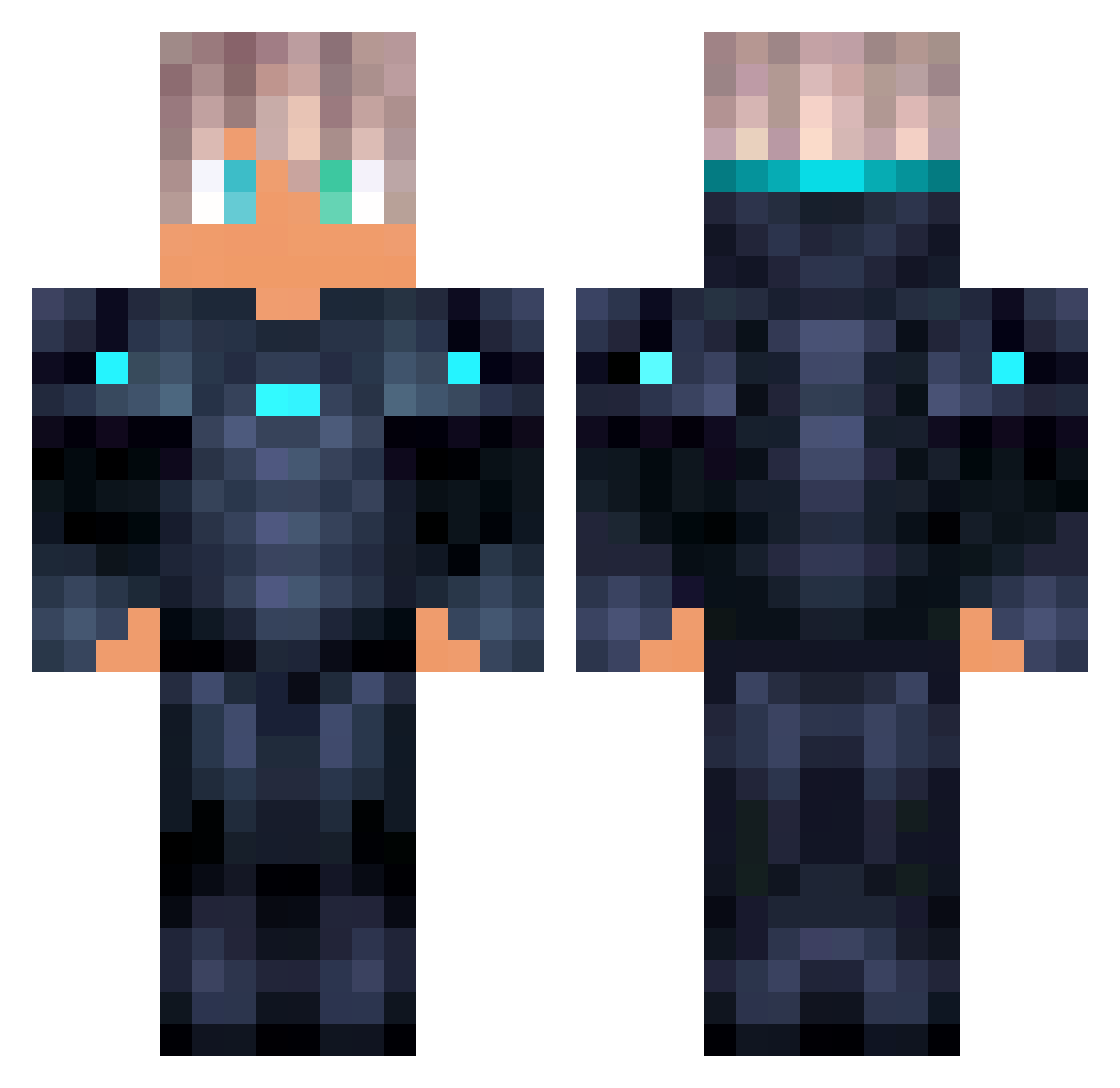 Yaz4ru Minecraft skin, front and back view