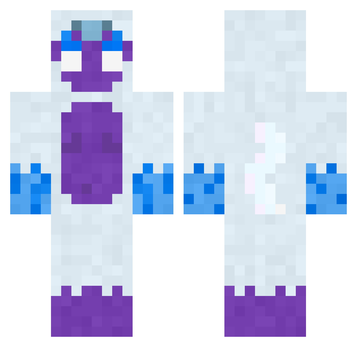 MagicPik4chu Minecraft skin, front and back view