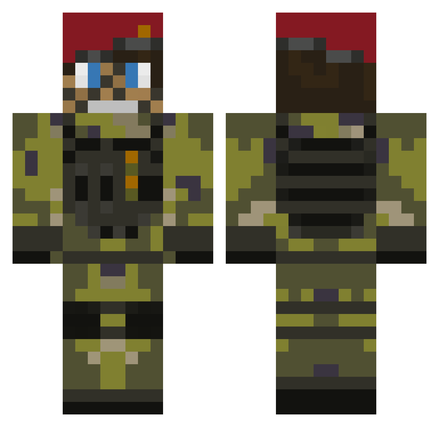 Saavedra Minecraft skin, front and back view