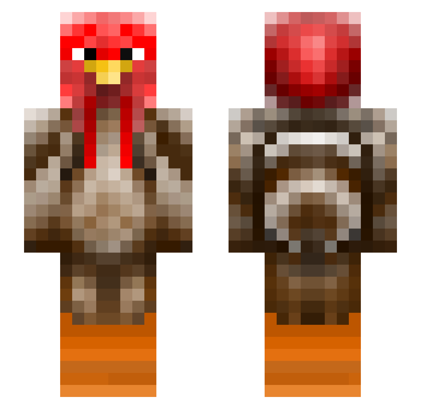 TurkeyIMZ Minecraft skin, front and back view