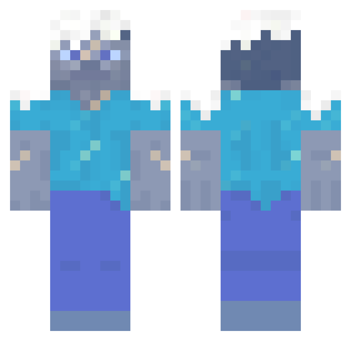 inhar Minecraft skin, front and back view