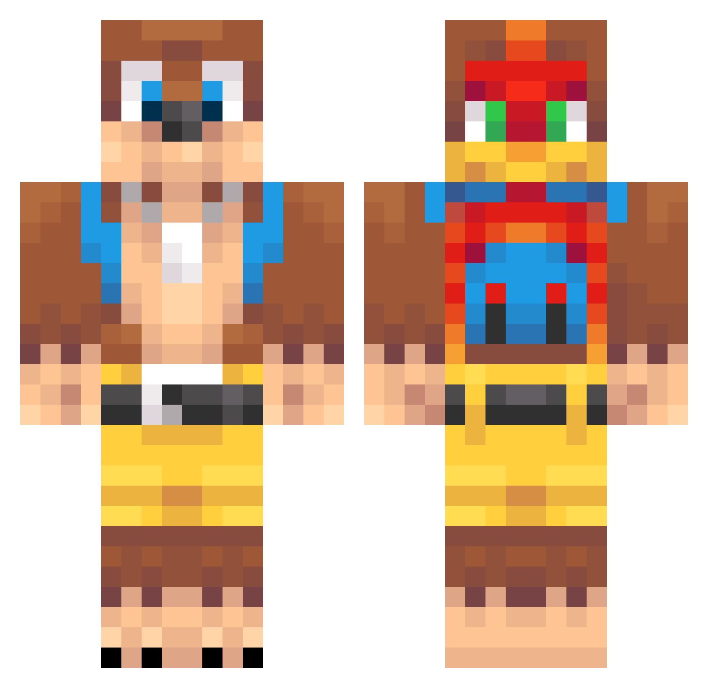 ZwaffelBeertje Minecraft skin, front and back view