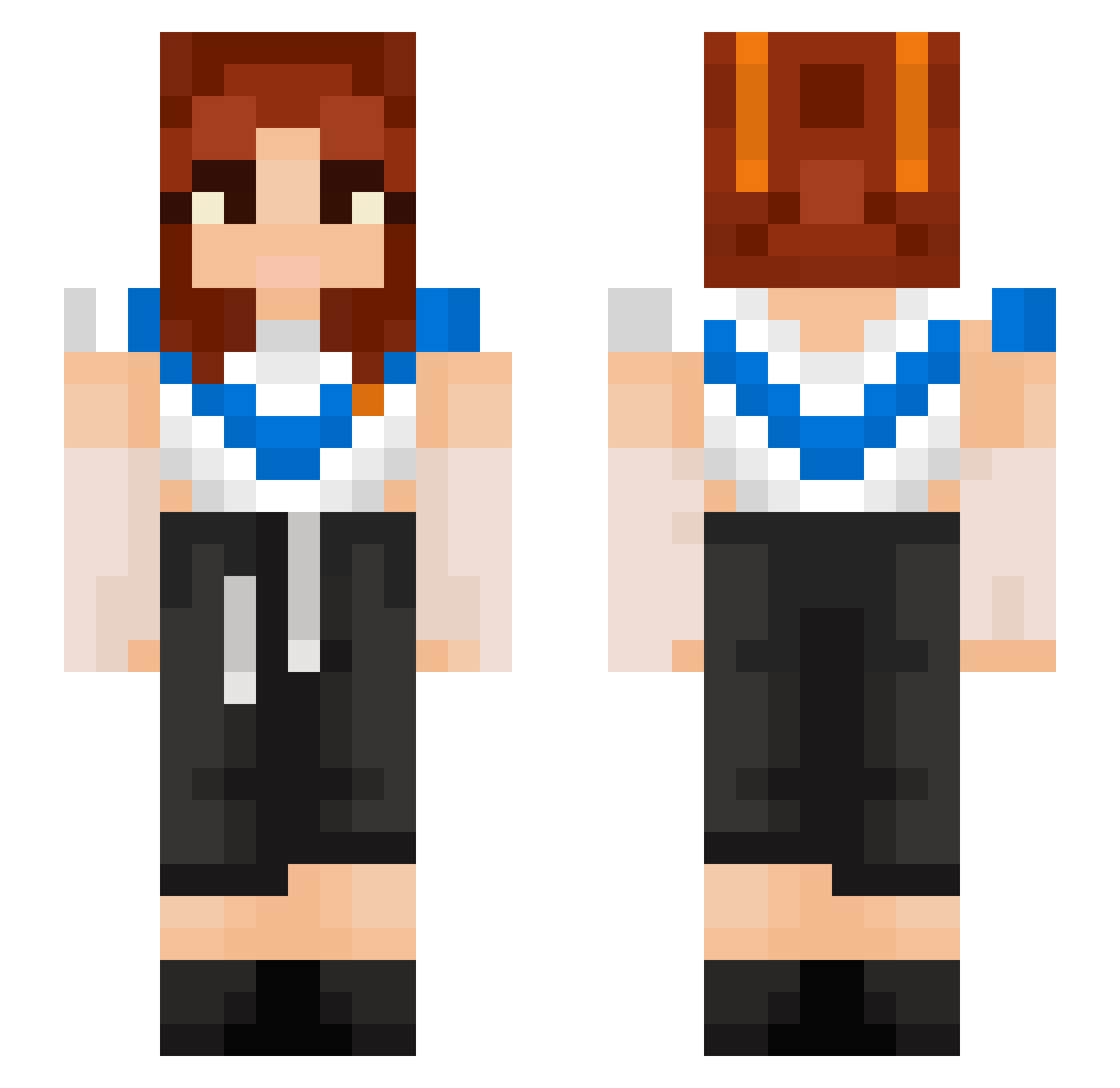 GoatMamaAbbi Minecraft skin, front and back view