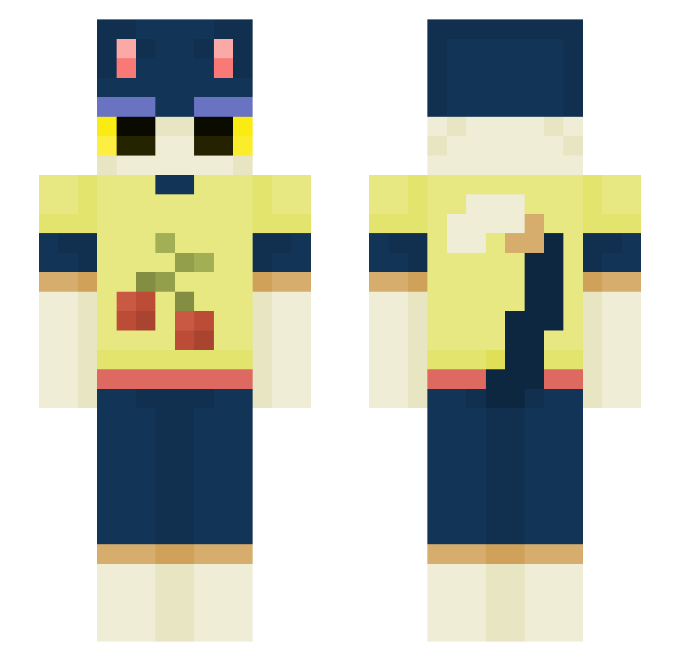 erumiel Minecraft skin, front and back view