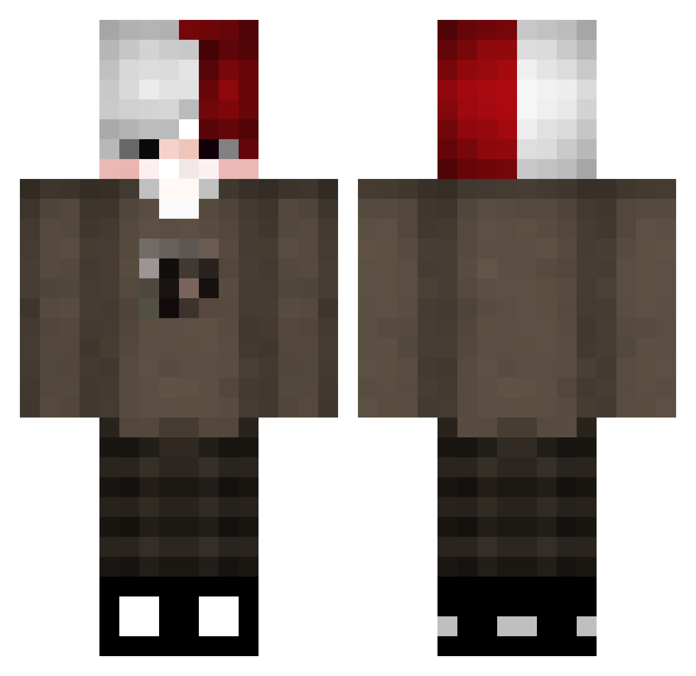 Vorynax Minecraft skin, front and back view
