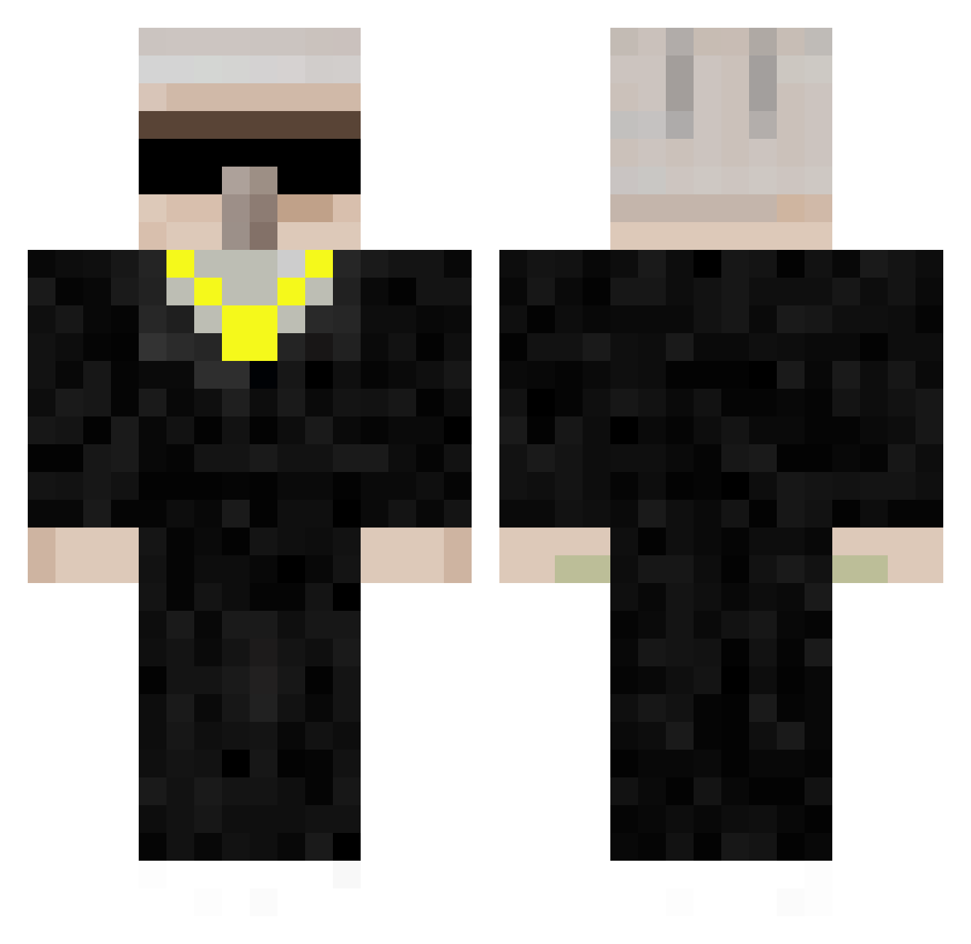 Olaiguy Minecraft skin, front and back view