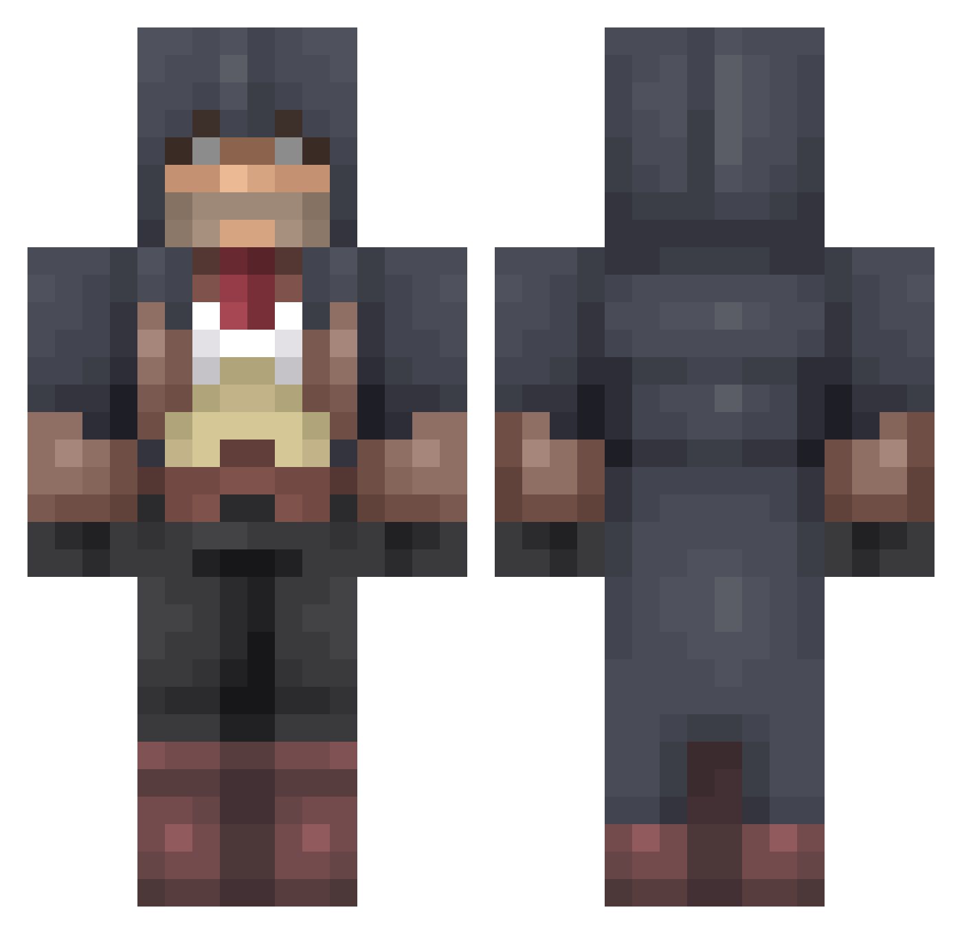 Lenger Minecraft skin, front and back view