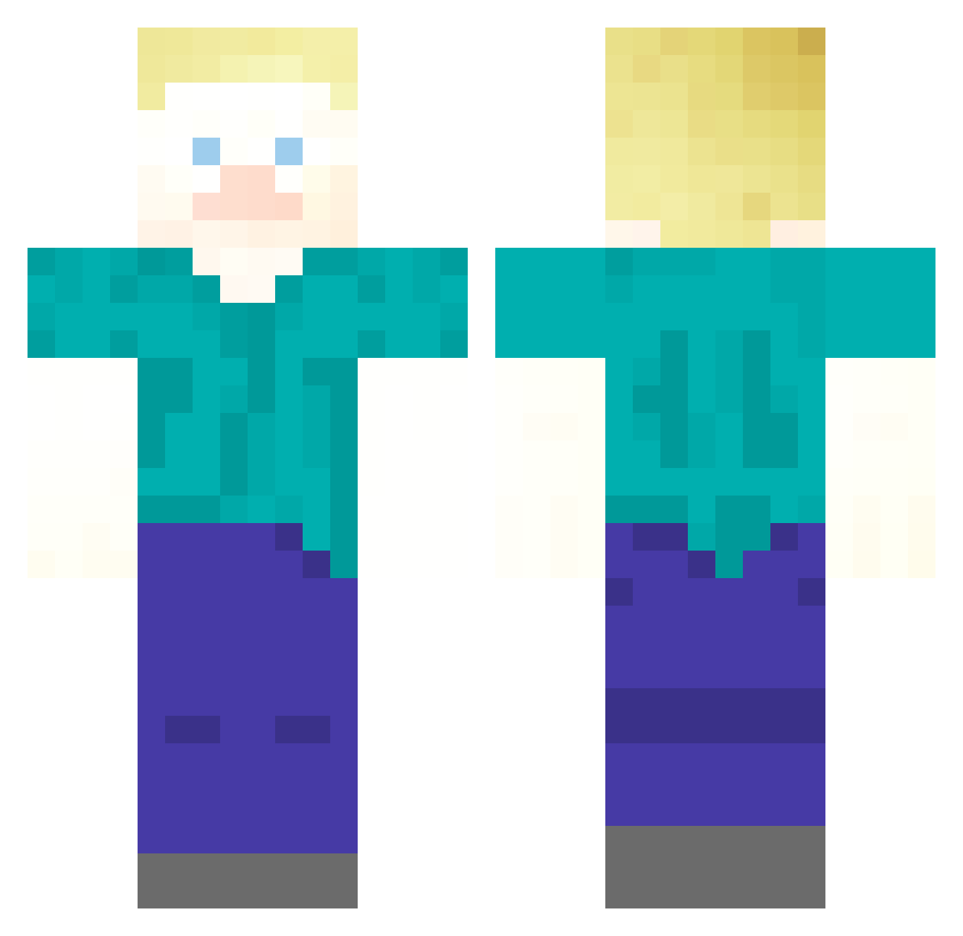 sledger10 Minecraft skin, front and back view